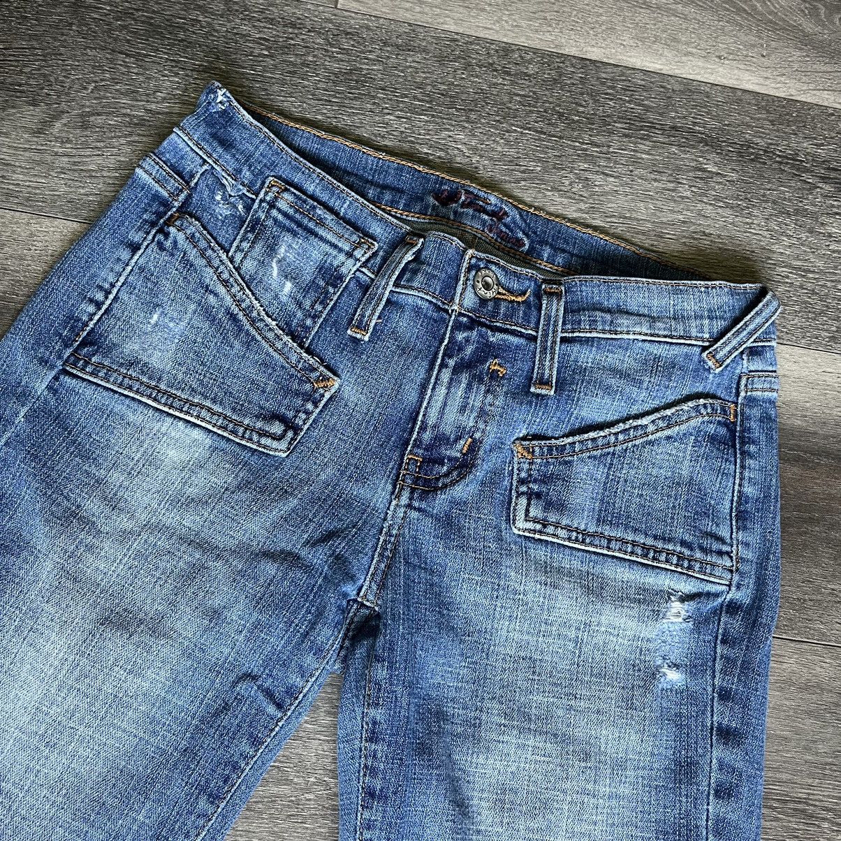 Vintage Vintage Y2K Hint Jeans Low Rise Flare Boot Cut Denim Jeans 5 Size 27" / US 4 / IT 40 - 6 Thumbnail