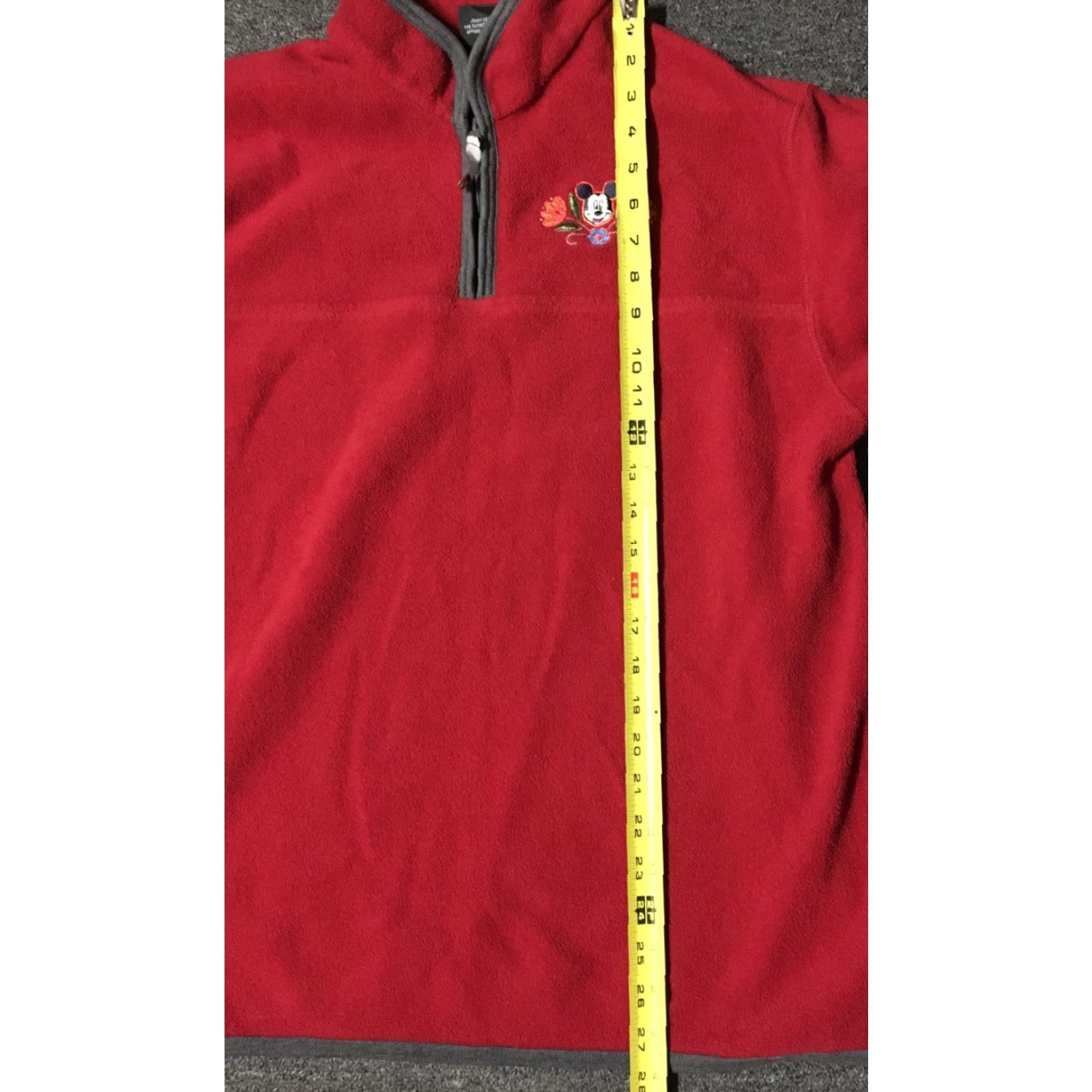 Disney VINTAGE 90s Mickey Mouse 1/4 Zip Fleece Jacket L Red Disney Men Shirt Jacket Mens Carded Theme Park Disneyland USA Size US L / EU 52-54 / 3 - 7 Thumbnail