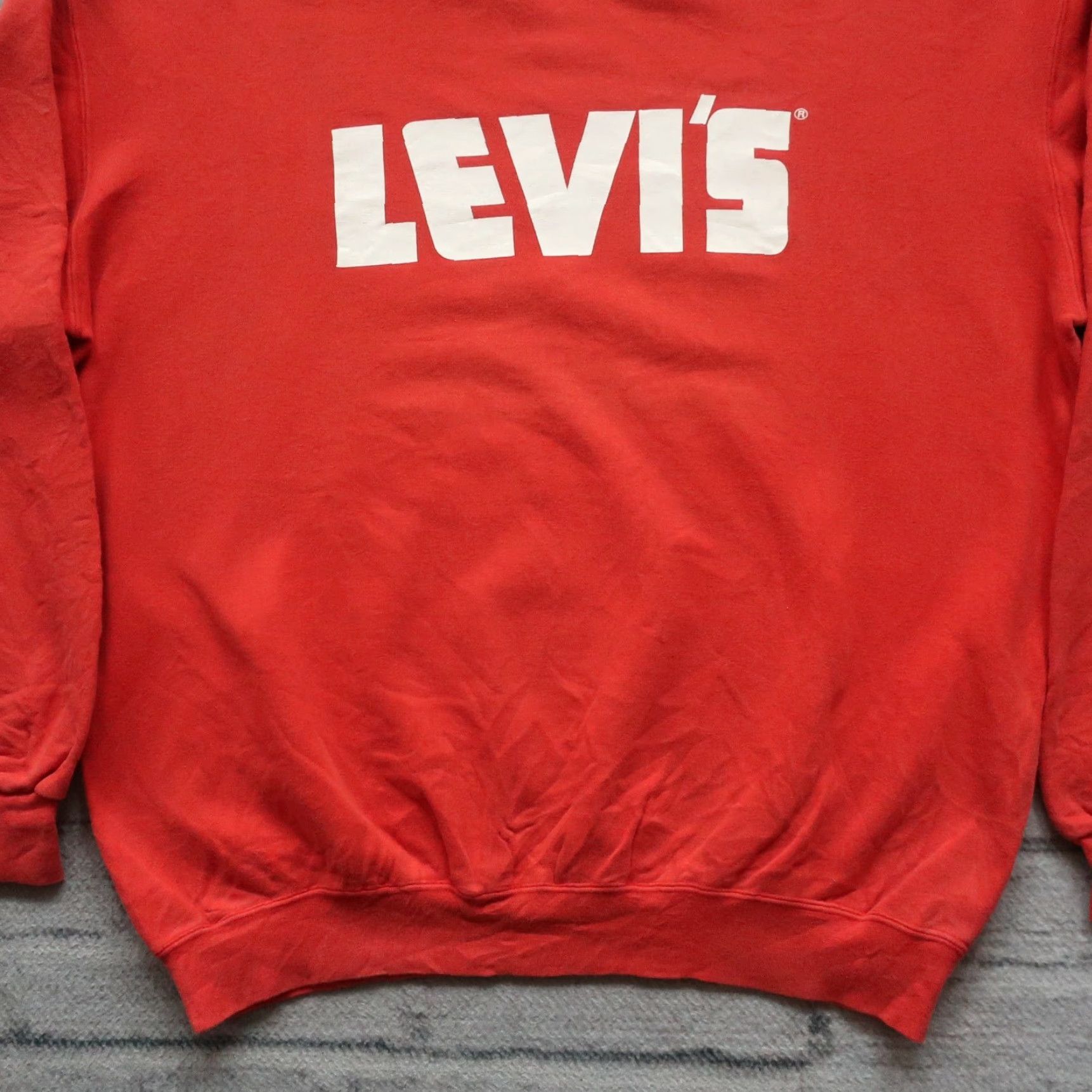 Levi's VINTAGE Levi's Big E Logo Sweatshirt Mens L Red 90s LVC Sweatshirt Size US L / EU 52-54 / 3 - 3 Thumbnail
