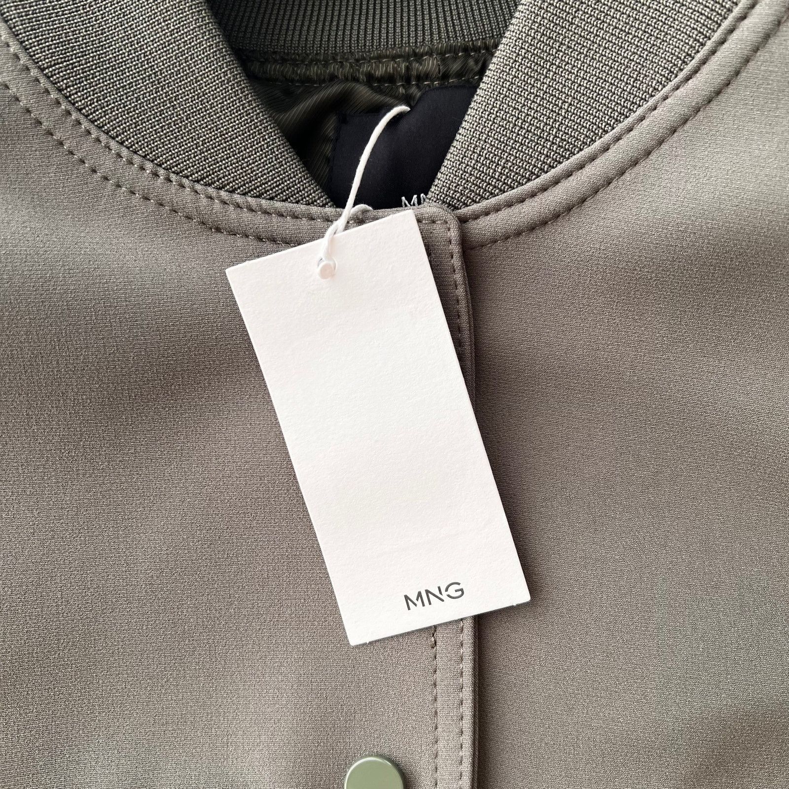 Mango Mango Khaki Bomber Jacket with Shoulder Pads, L Size L / US 10 / IT 46 - 10 Thumbnail