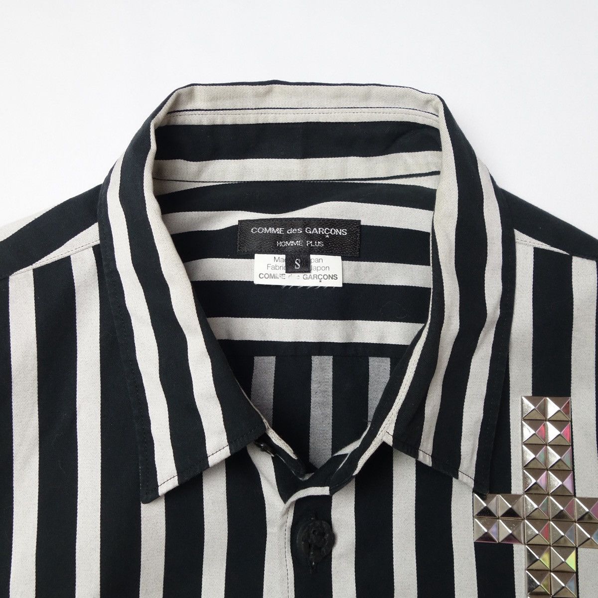 Comme des Garcons Homme Plus SS2013 "COMME des GARÇONS HOMME PLUS" Studded Striped Shirt Size US S / EU 44-46 / 1 - 9 Thumbnail