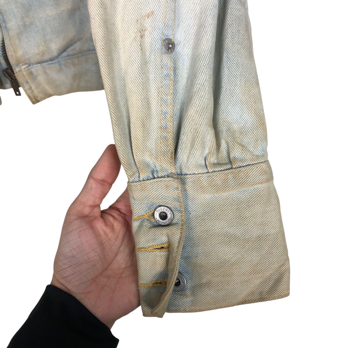 Diesel 📌Cropped Denim Biker Jacket Diesel Acid Wash Design Size US S / EU 44-46 / 1 - 15 Thumbnail