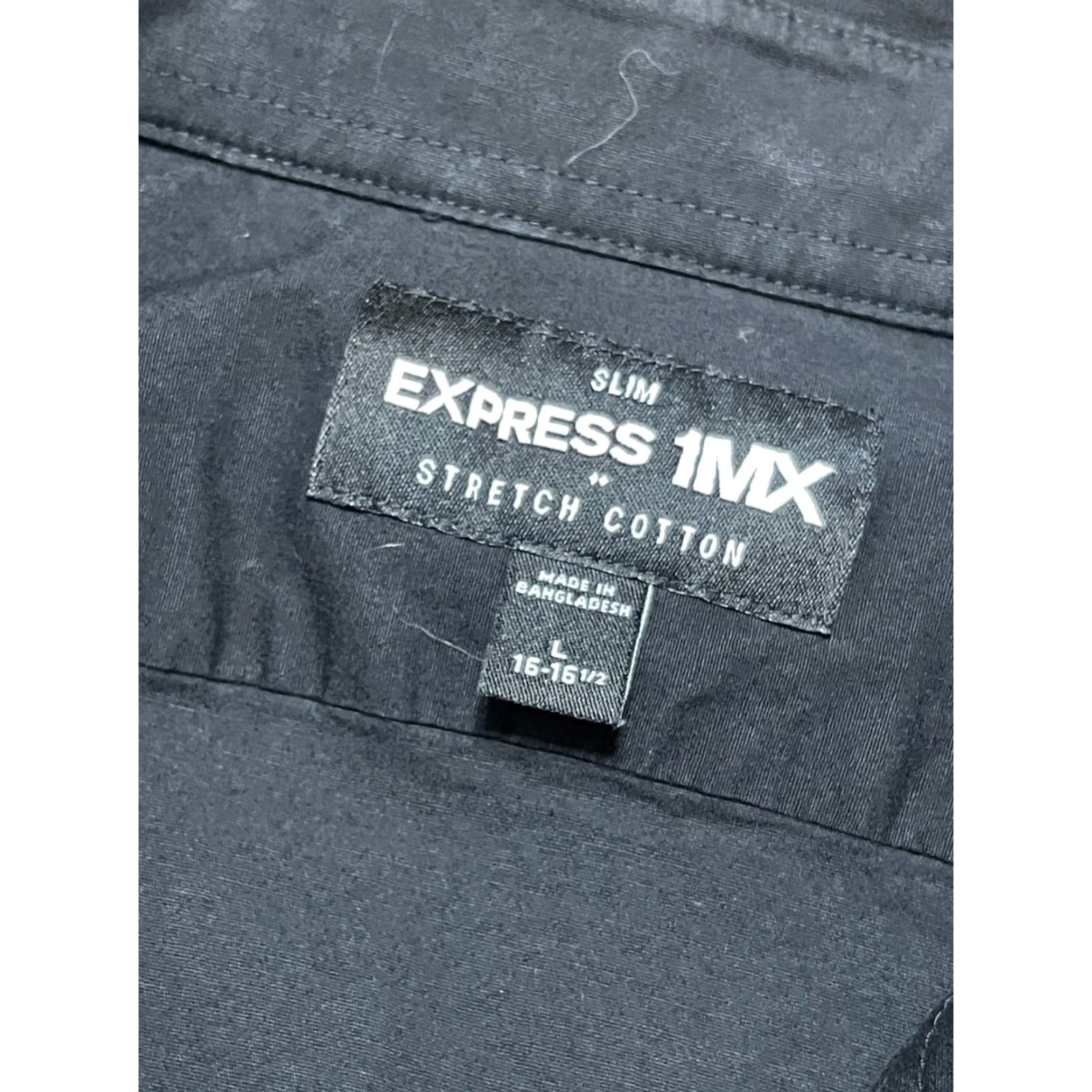 Express Express Shirt, Mens Size Large, 16-16.5, Black, Button Up, Long Sleeve, Slim, 1MX, Express, Casual, Regular, Fall/Spring/Summer, Mens Size US L / EU 52-54 / 3 - 6 Thumbnail