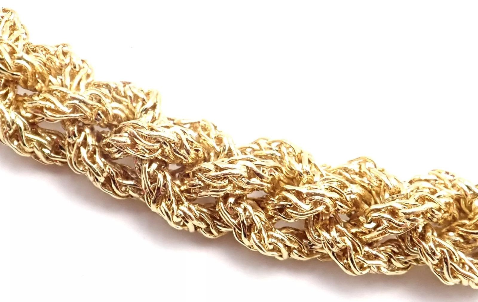 Tiffany & Co 18k Yellow Gold Basketweave Link Chain Necklace