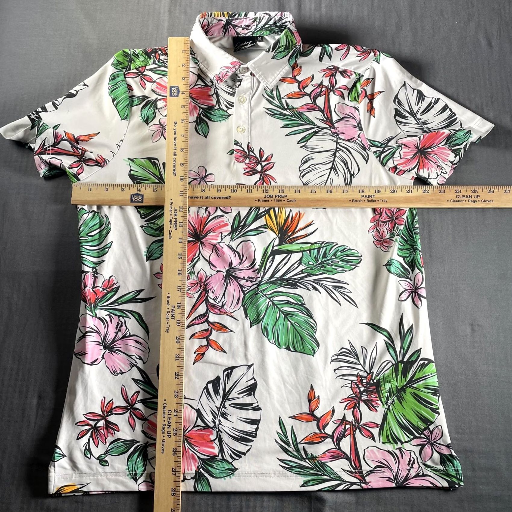 Vintage Sunday Swagger Shirt Mens Medium Floral Hawaiian Golf Polo Tropical Stretch Size US M / EU 48-50 / 2 - 5 Thumbnail
