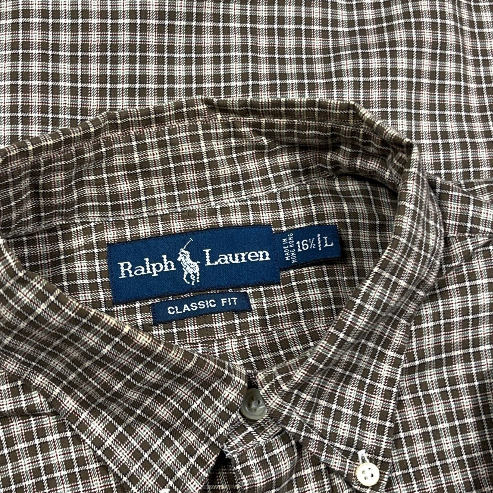 Ralph Lauren Ralph Lauren Shirt Men Large Brown Plaid Button-Up Classic Fit Flannel Adult Regular Size Size US L / EU 52-54 / 3 - 4 Thumbnail