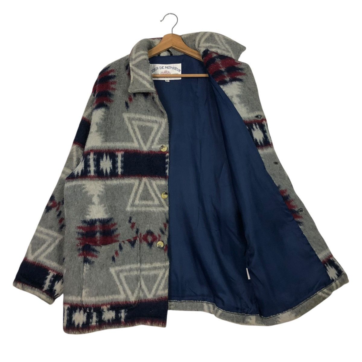 Japanese Brand 🔥VINTAGE WOOL JACKET NAVAJO JOUR DE MONSIEUR ISSEY MIYAKE Size US L / EU 52-54 / 3 - 13 Thumbnail