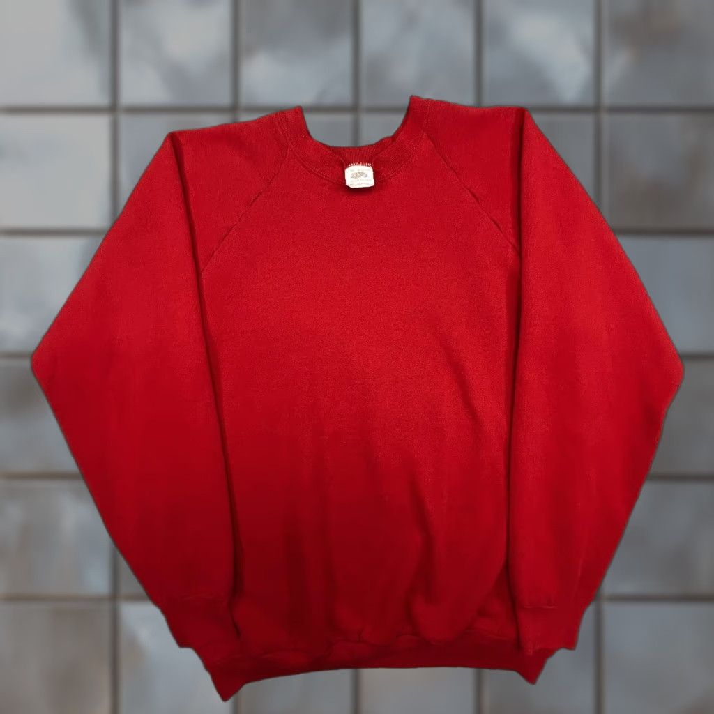 Fruit Of The Loom Vintage Fruit of the Loom Sweatshirt Mens XL Red Raglan Made in USA Size US XL / EU 56 / 4 - 1 Thumbnail