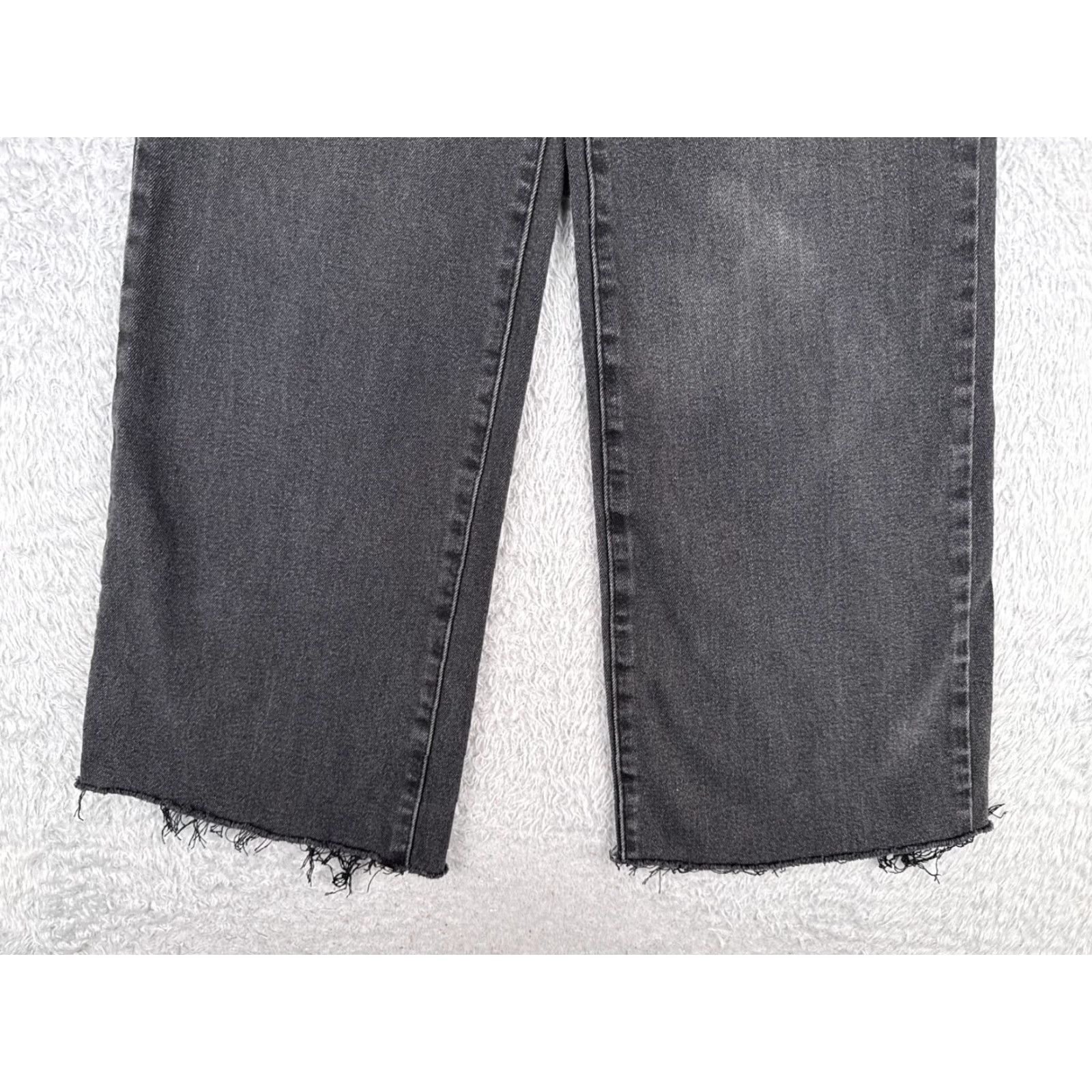 Vintage Vibrant Jeans Women Black Denim Wide-Leg High Rise 22x28 1 28in Inseam Distressed Wide-Leg Vintage No Size 25" / US 0 / IT 36 - 2 Thumbnail