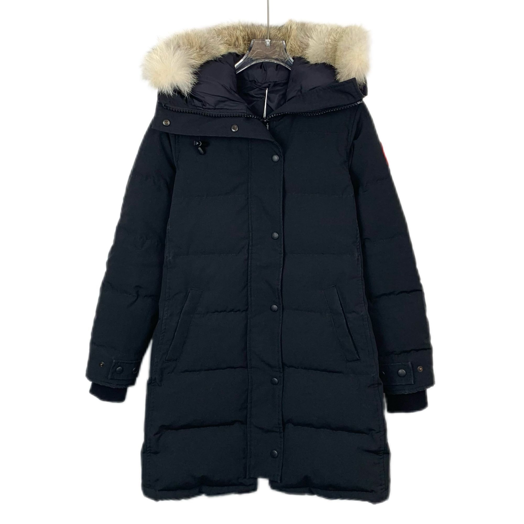 Canada Goose Womens Black Hooded Down Jacket With Faux Fur T