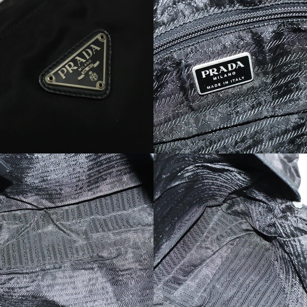 Prada PRADA Hand Bag Nylon Black Silver Size ONE SIZE - 11 Thumbnail