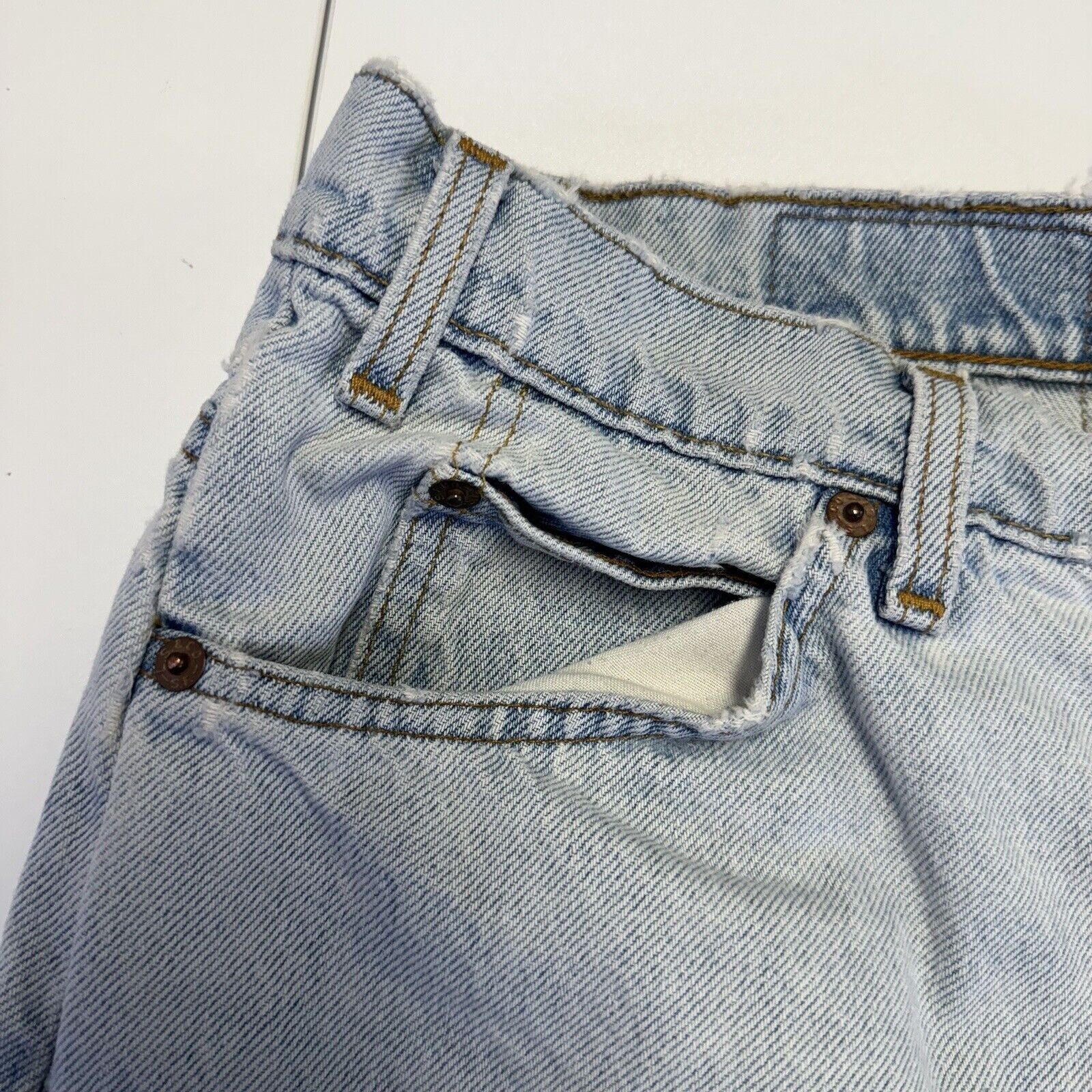 Levi's × Vintage Vintage Levis 505 Jeans 36x32 Light Wash Straight Leg Regula Size US 36 / EU 52 - 3 Thumbnail