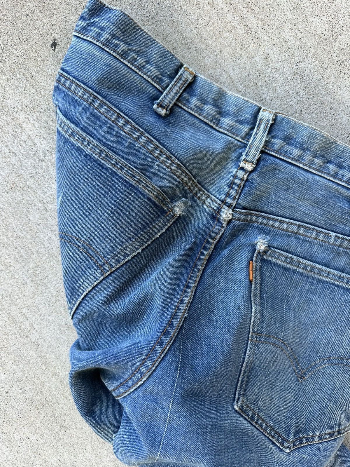 Levi's × Vintage Vintage Levi’s Big E Orange Tab 70s USA Distressed Talon Size US 32 / EU 48 - 10 Thumbnail