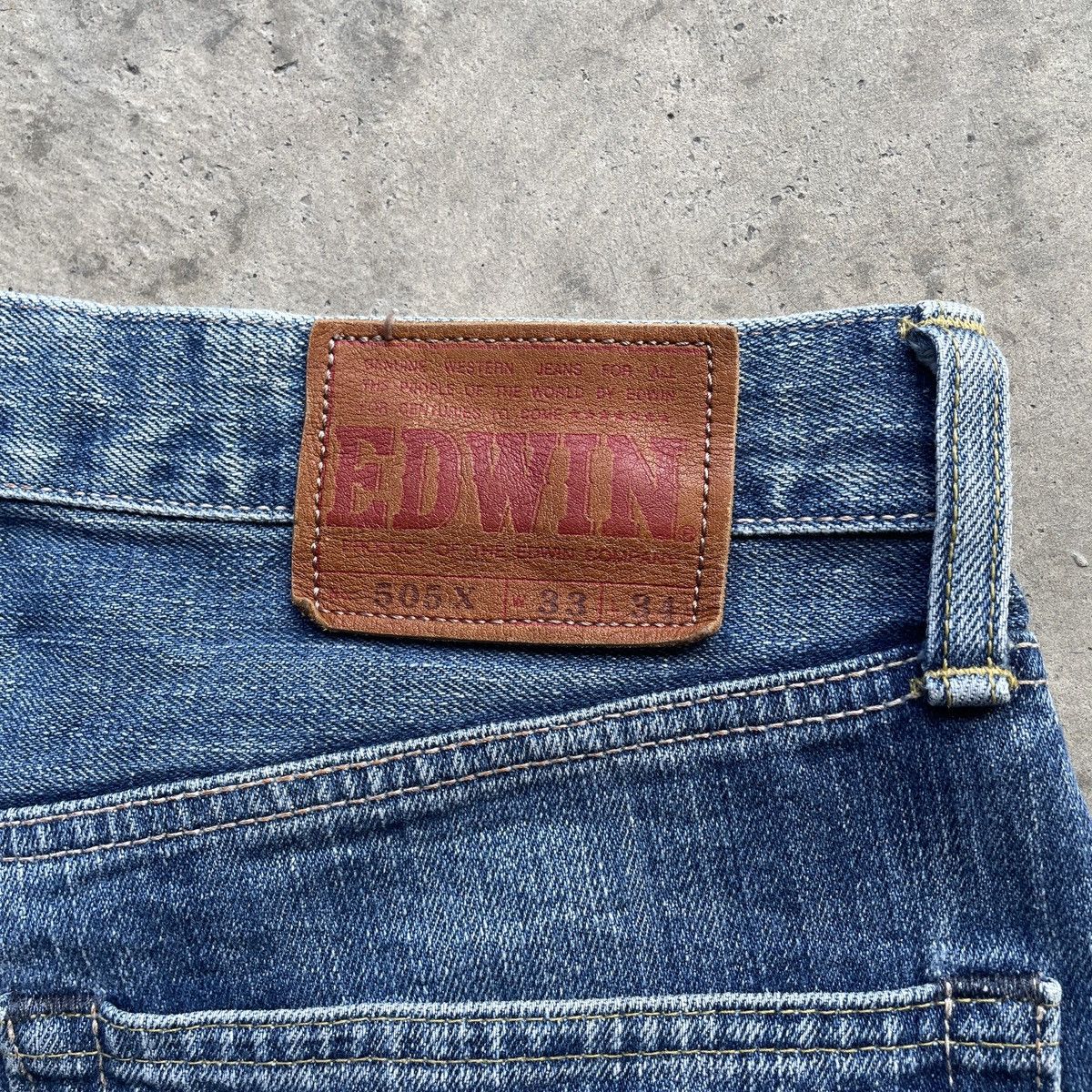 Edwin × Jean × Vintage Vintage Distressed Edwin 505 Selvedge Faded Jeans Pants W33 Size US 33 - 10 Thumbnail