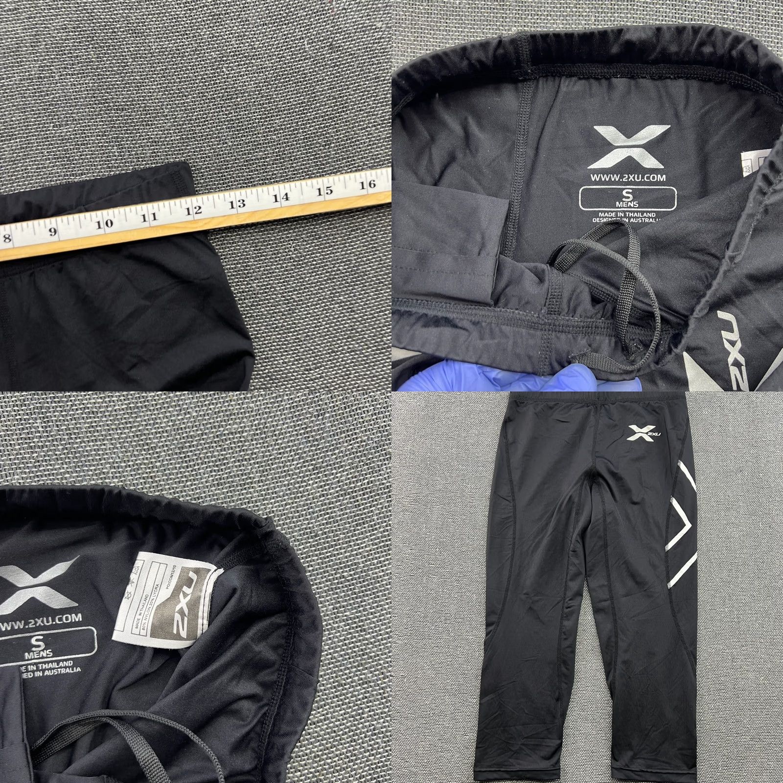 2XU 2XU Pants Sport Compression Small Black Spandex Elite Tights Capri Mens 7/8 Size US 29 - 8 Thumbnail