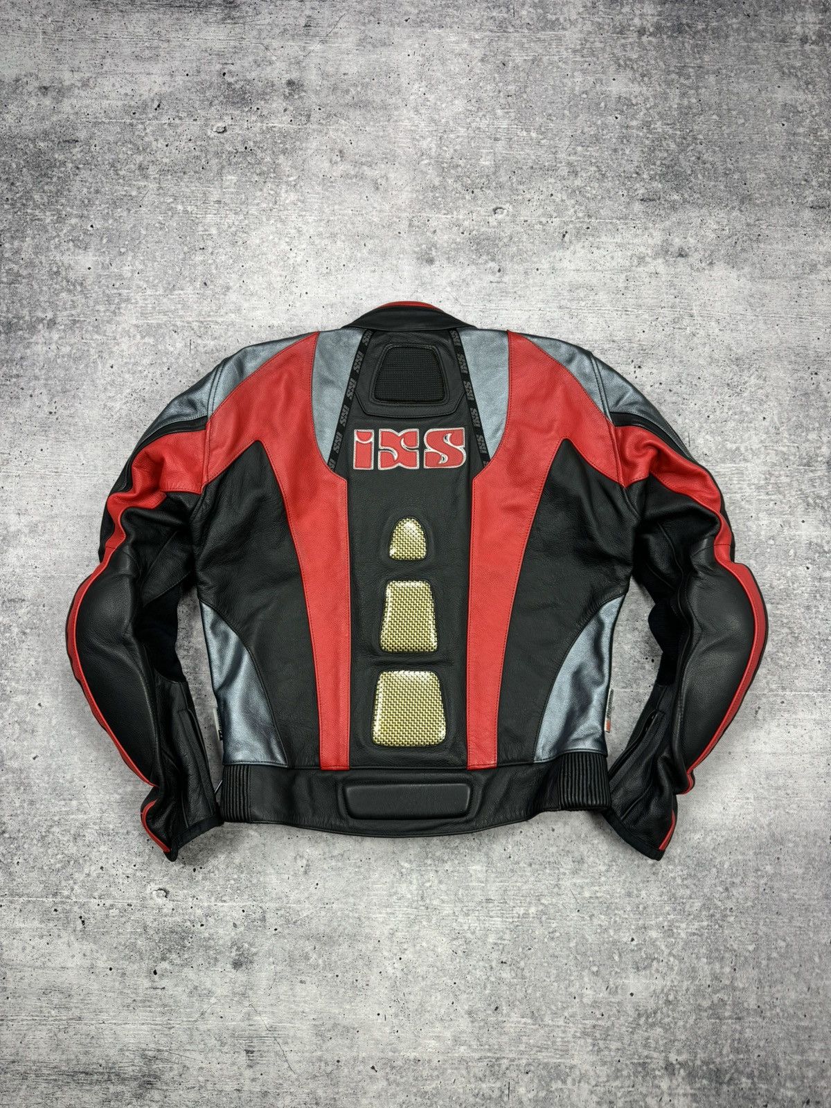 Vintage Y2K Leather Big Logo Reflective Moto Bomber Jacket