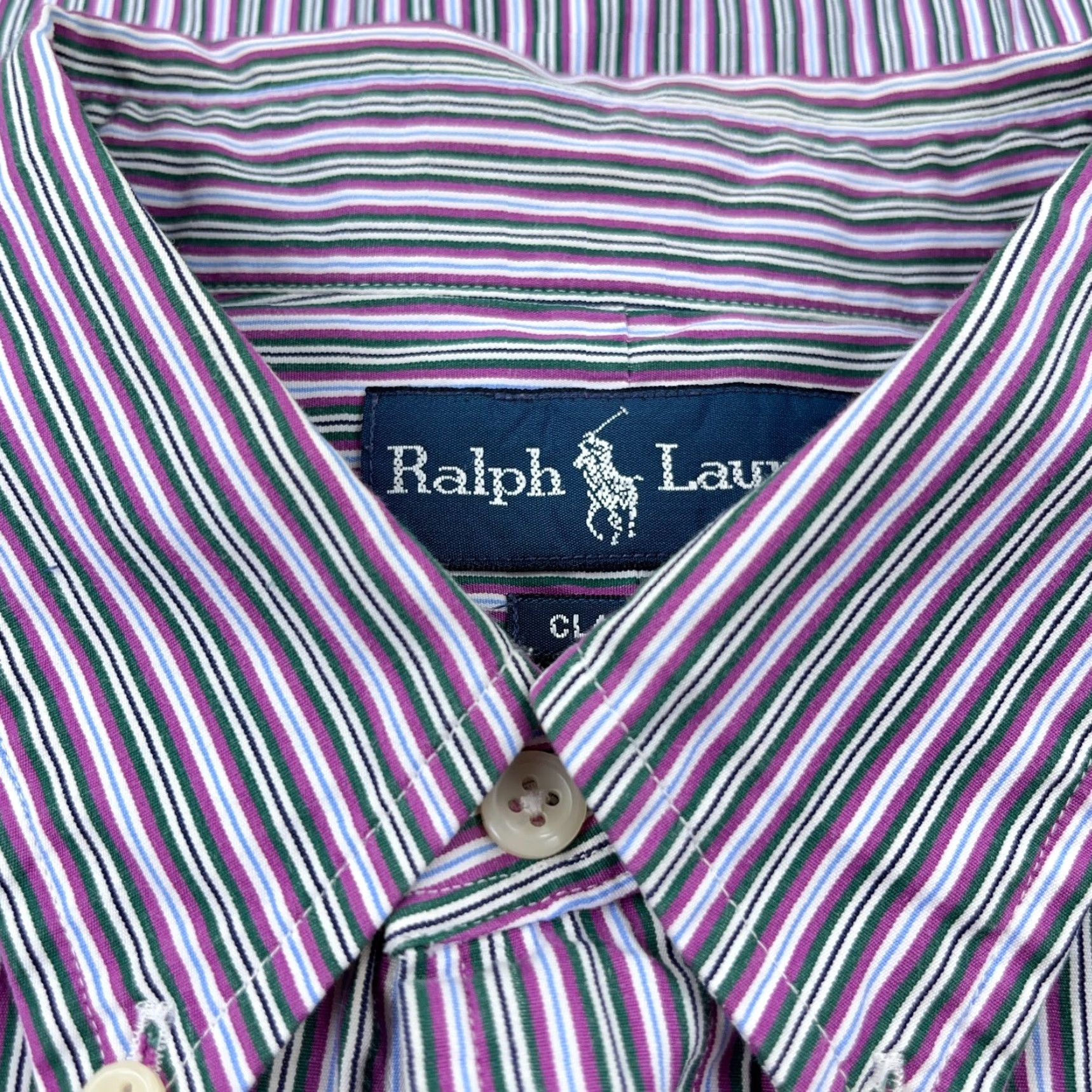 Polo Ralph Lauren Polo Ralph Lauren Shirt Men 17 34 XL Purple Button Up Striped Classic Fit Poplin Size US XL / EU 56 / 4 - 6 Thumbnail