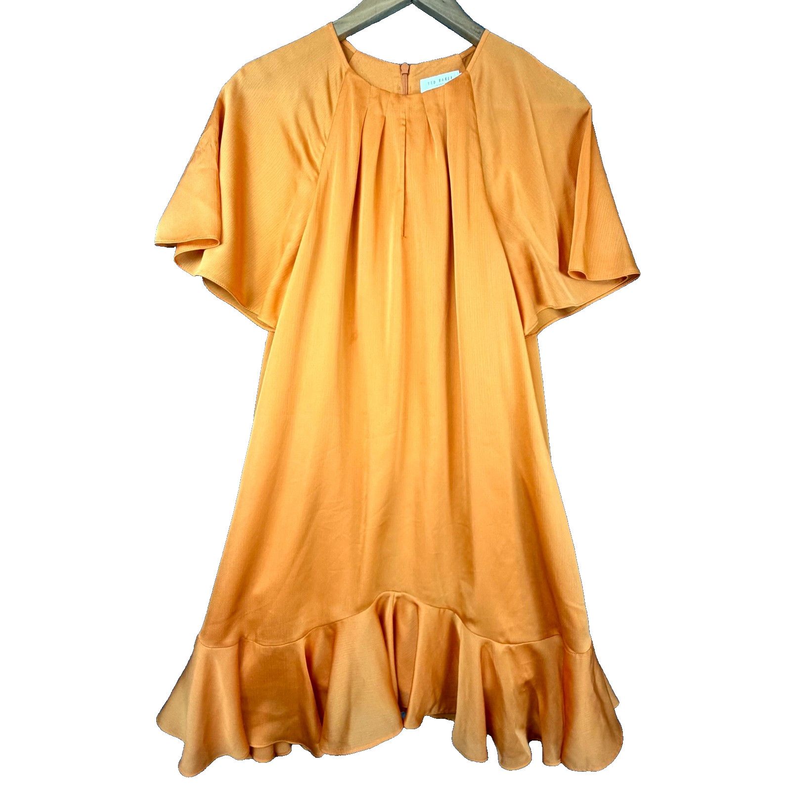 Ted Baker Elsieee Mini Dress Womens 3 Orange Flowy Boho