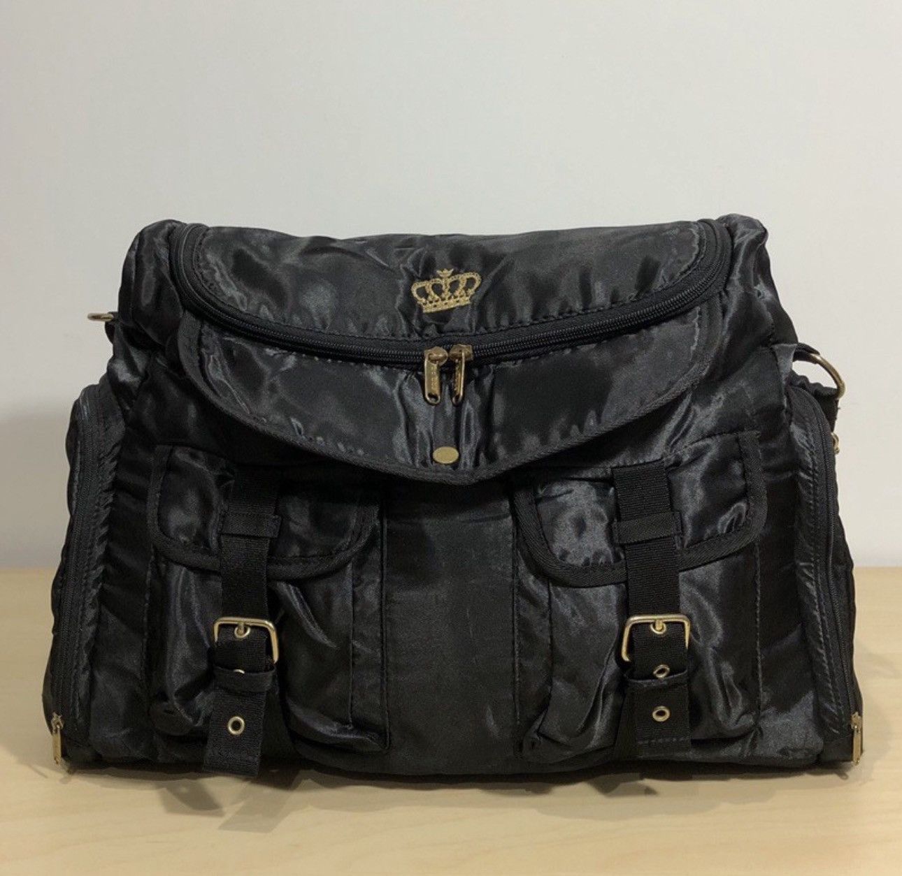 Adidas Adidas Black Nylon Messenger Bag with Crown Logo Size ONE SIZE - 2 Thumbnail
