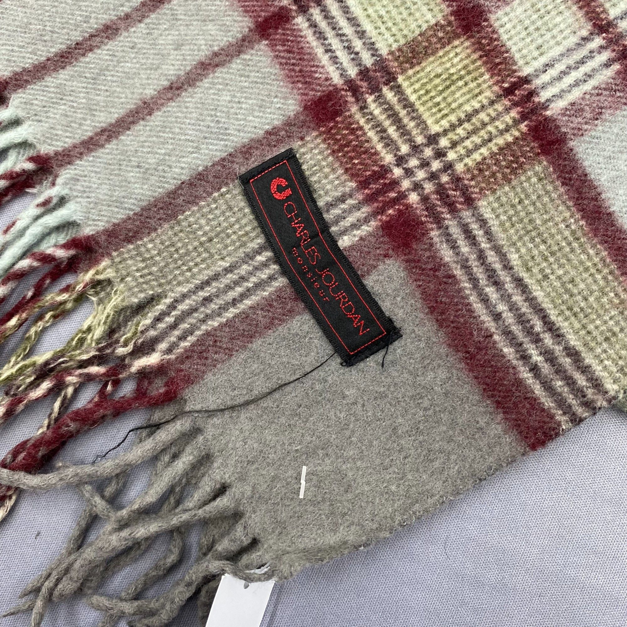 Charles Jourdan Vintage Charles Jourdan Scarf Muffler Wool Plaid Scarves Size ONE SIZE - 4 Thumbnail