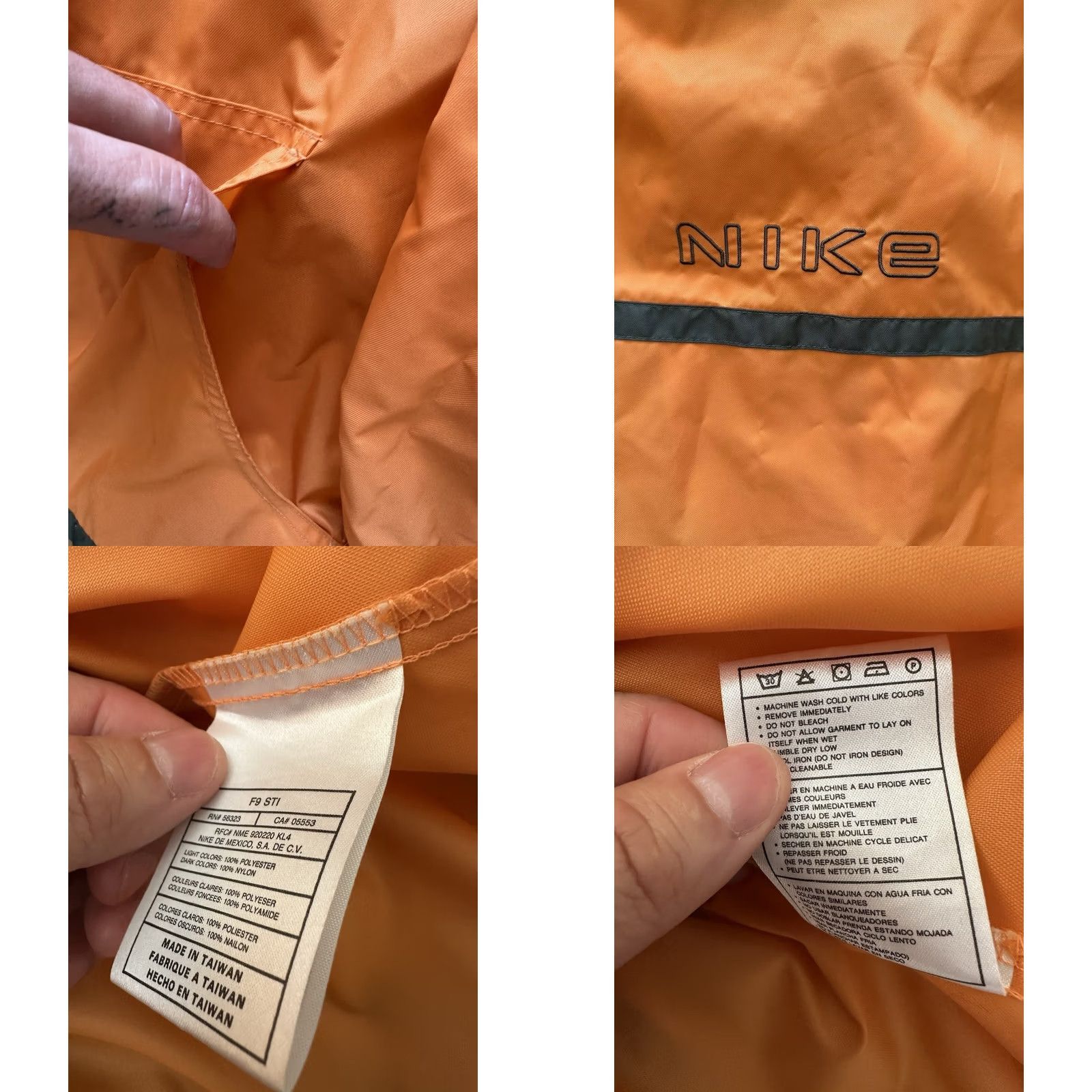 Nike VINTAGE Nike Swoosh Windbreaker Jacket M Men Orange 90s Logo Rare Size US M / EU 48-50 / 2 - 8 Thumbnail
