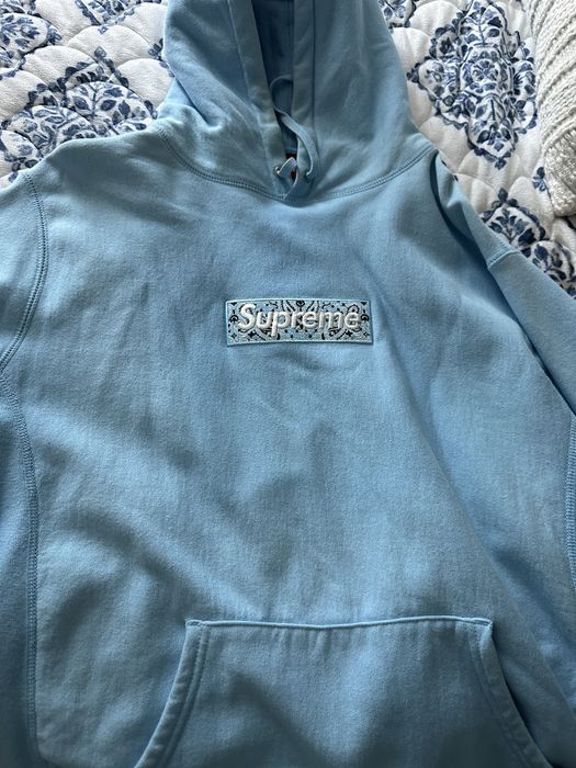 Supreme Supreme Blue Bandana Box Logo Hoodie Grailed