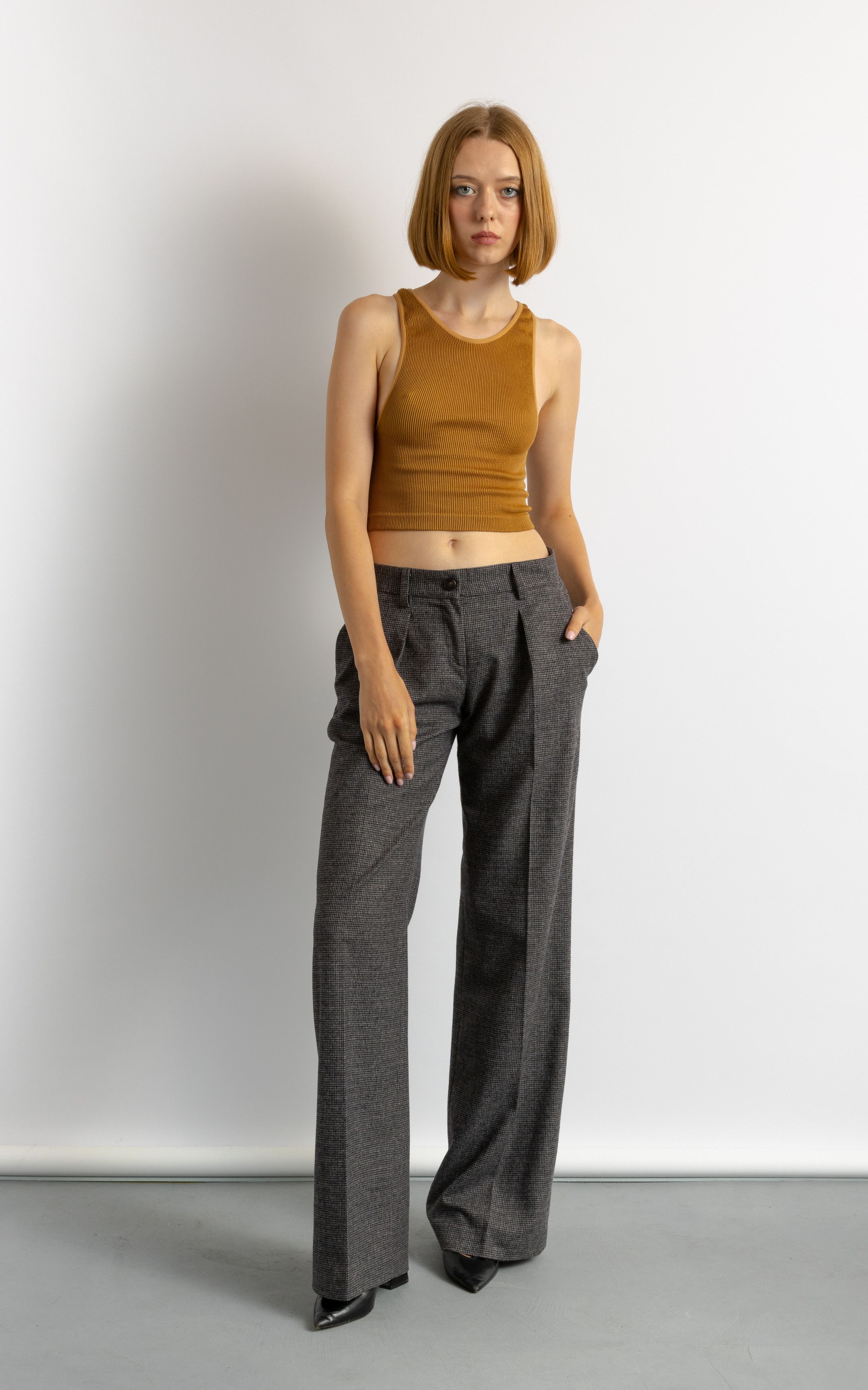 Vintage Dimension Wool High Waisted Woman Pants 8708 Size 28" / US 6 / IT 42 - 2 Thumbnail