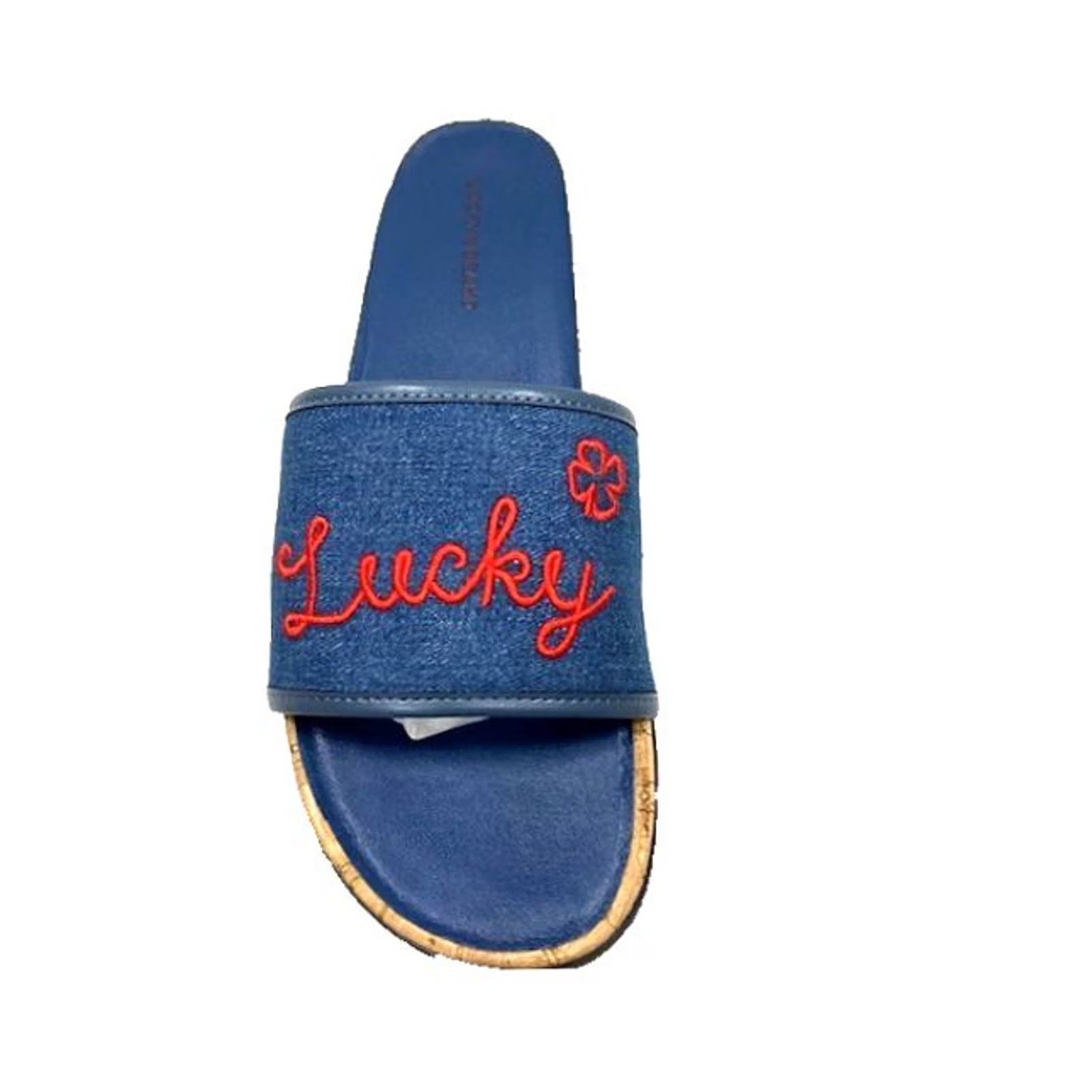 Lucky Brand Lucky Brand Dylina Slides Women’s Slip On Embroidered Sandals Blue 9.5 Shoes Summer Casual Womens Size US 10 / IT 40 - 5 Thumbnail