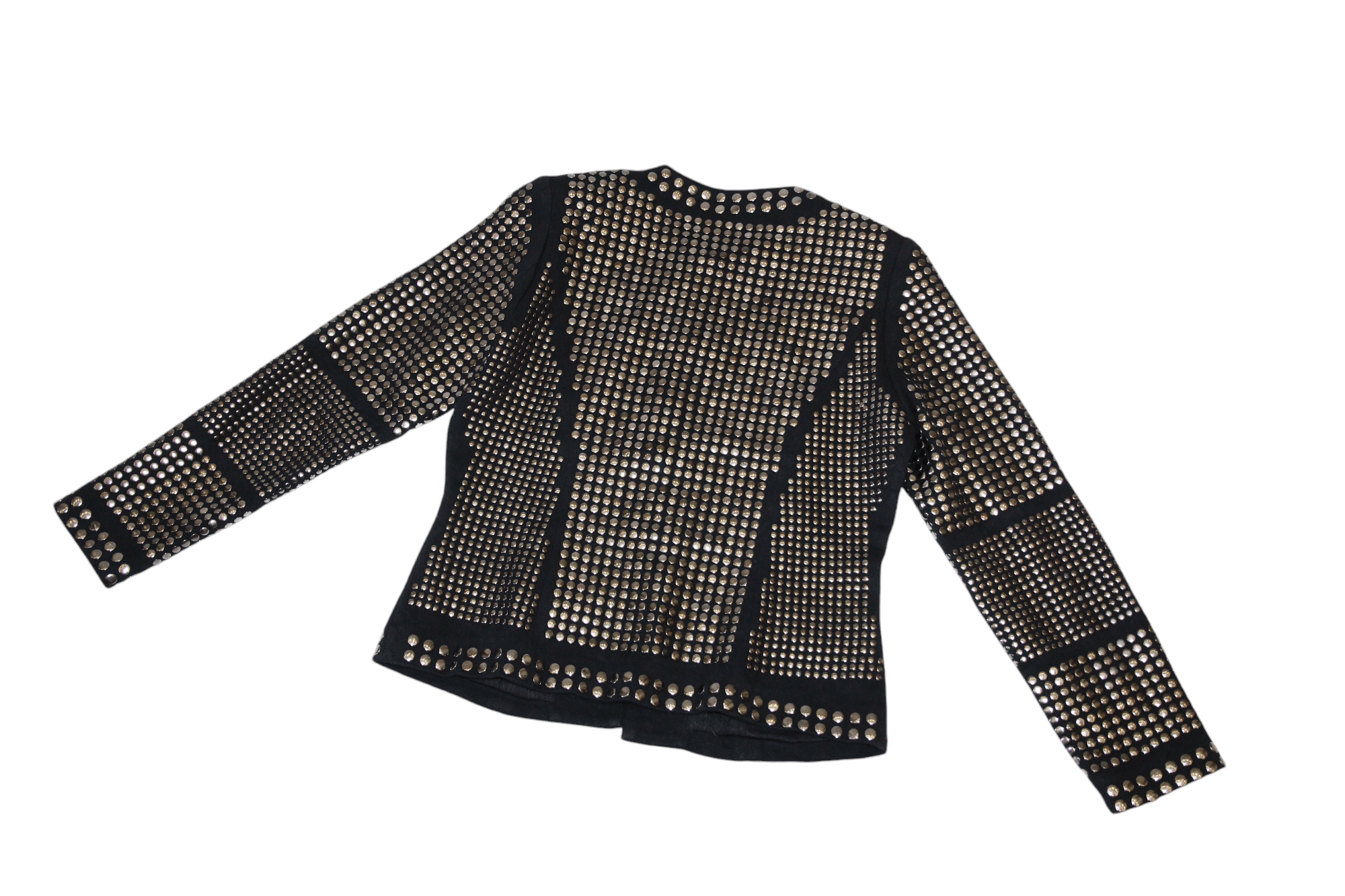 Ivan Grundahl VTG🔥ULDAHL boat neck studded stretch cotton jacket Size S / US 4 / IT 40 - 6 Thumbnail