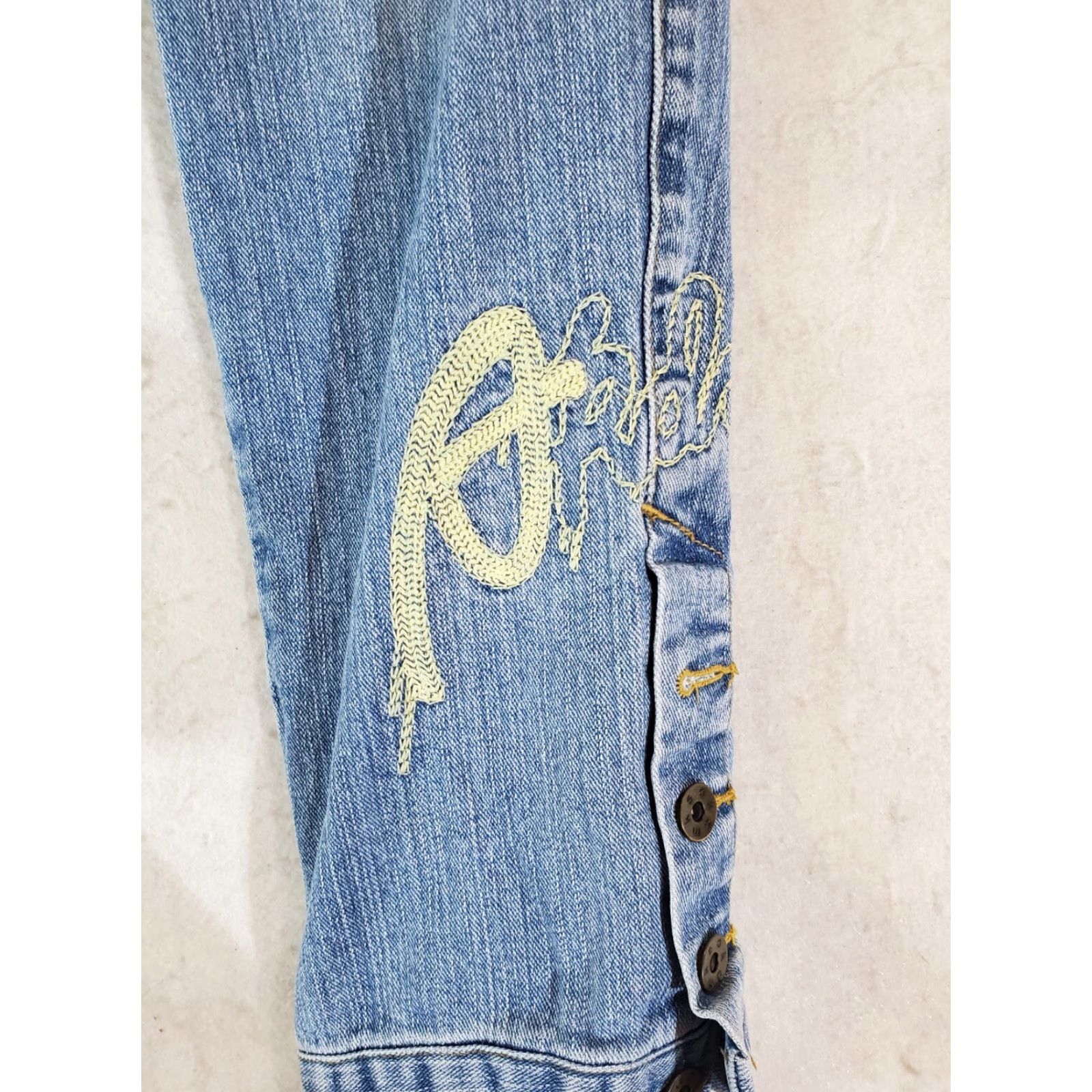 Akademiks VINTAGE Akademiks Slim Fit Zipper Jeans Womens 30x32 Light Blue Embroidered Denim Jeans Size 30" / US 8 / IT 44 - 3 Thumbnail