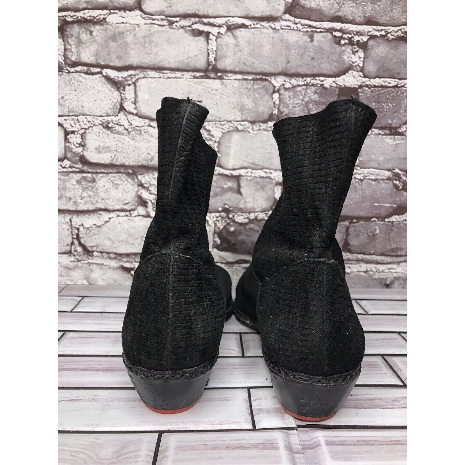 Joe's Joe's Black Suede Leather Western Casual Pull On Heel Boots Size US 7 / IT 37 - 4 Thumbnail