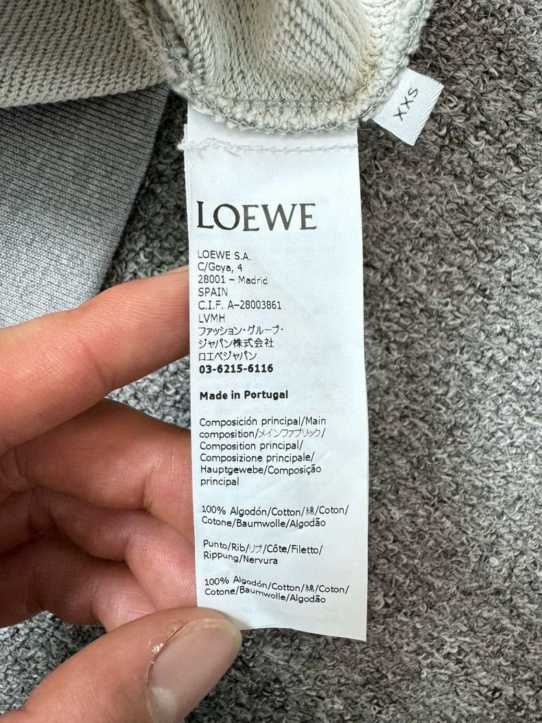 Loewe LOEWE Gray leather card pattern lettered logo hooded sweat Size XXS / US 00 / IT 34 - 5 Thumbnail