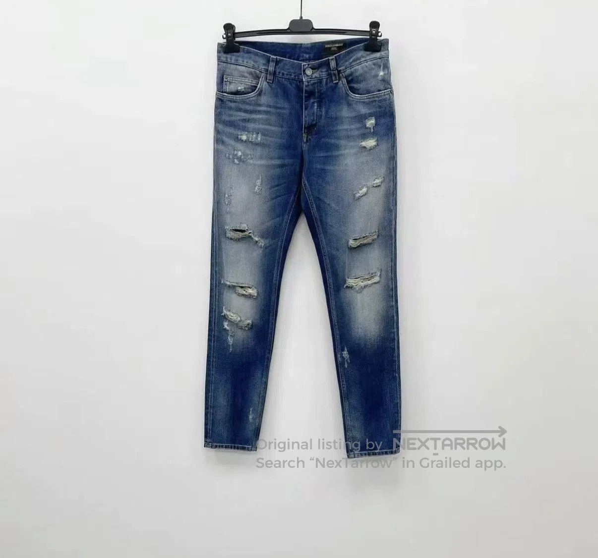 Dolce & Gabbana Blue Distressed Denim Jeans Size 32. Size US 32 / EU 48 - 1 Thumbnail