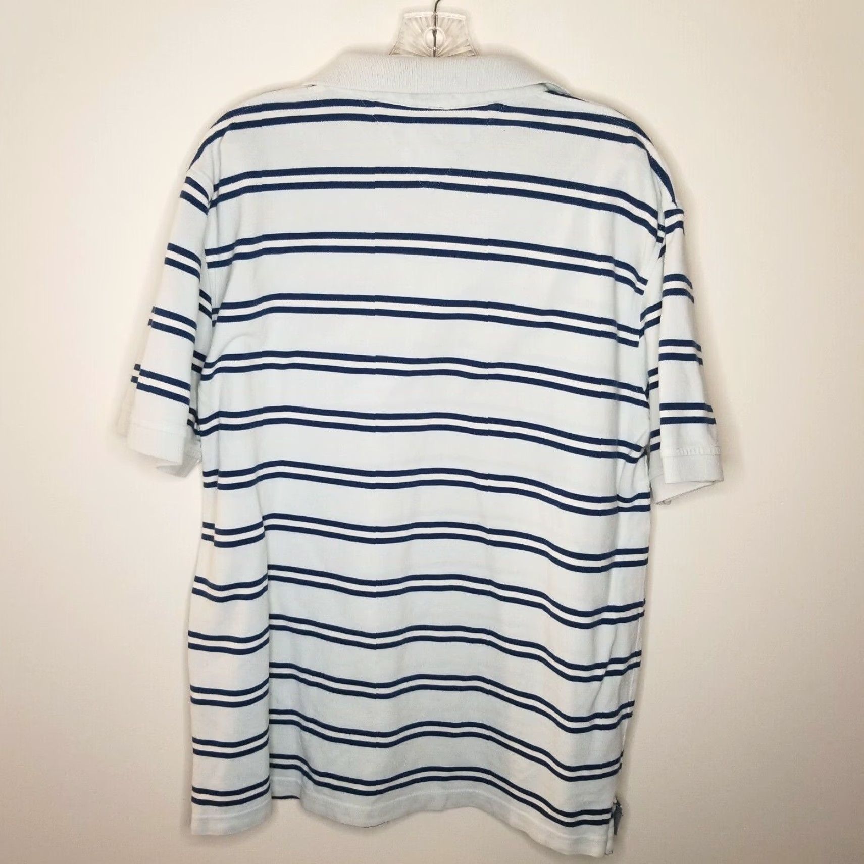 Tommy Hilfiger Tommy Hilfiger Mens Light Blue Striped Short Sleeve Polo Shirt Size XL Size US XL / EU 56 / 4 - 4 Thumbnail