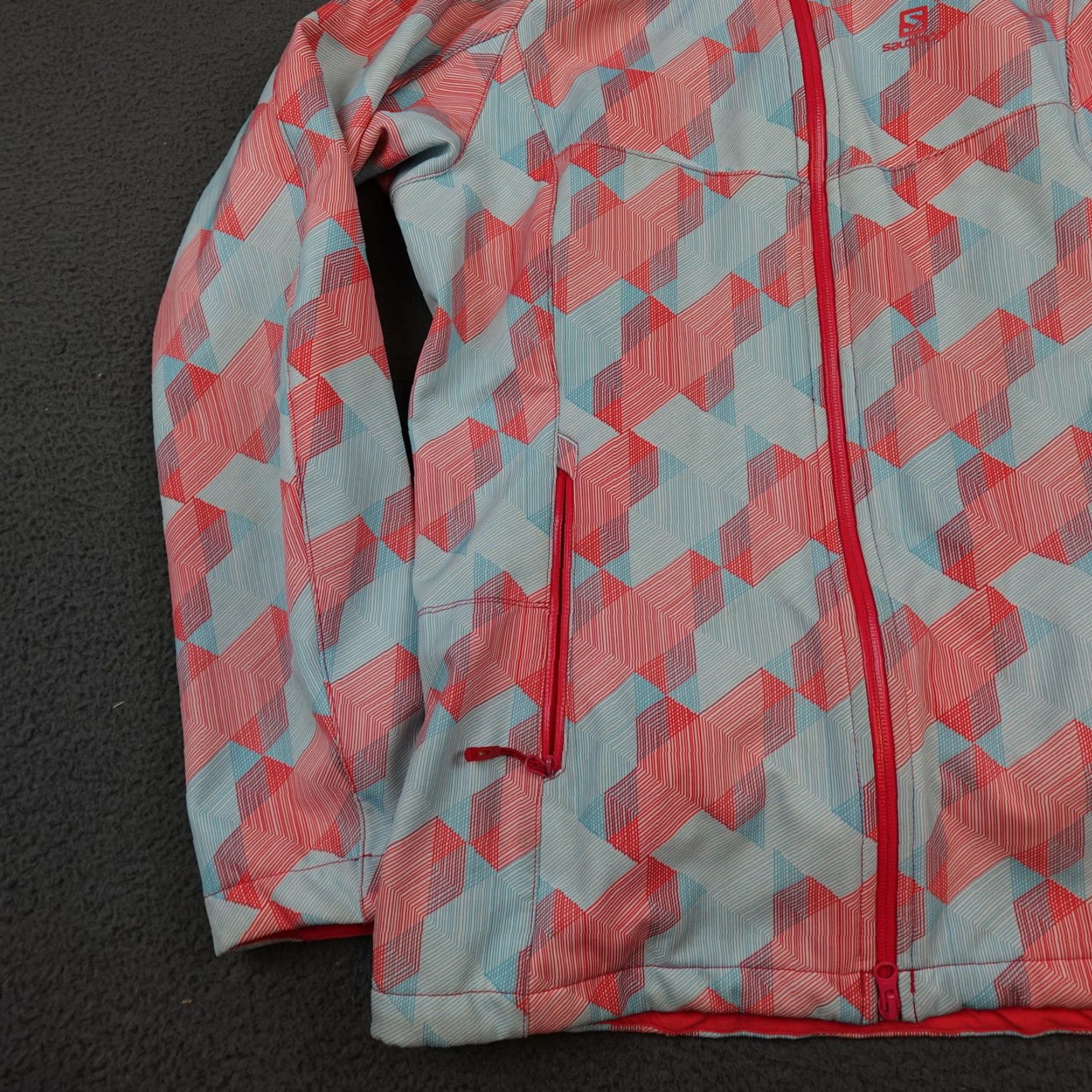 Salomon Salomon Ski Jacket Womens Medium Blue Clima Pro Softshell Hooded Geometric Size M / US 6-8 / IT 42-44 - 3 Thumbnail