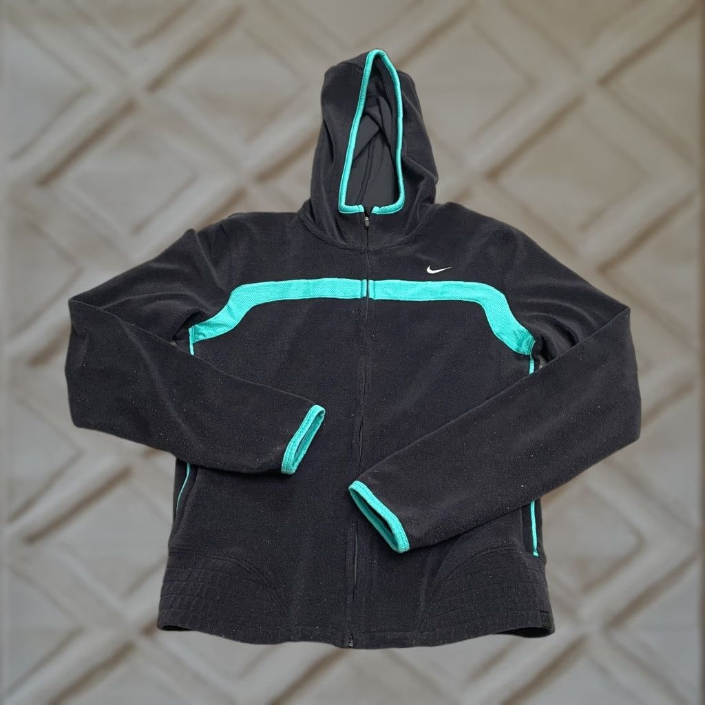 Nike Nike Hoodie Full Zip Sweatshirt Women S Black Blue Zip Pocket Active Comfort Size S / US 4 / IT 40 - 1 Thumbnail
