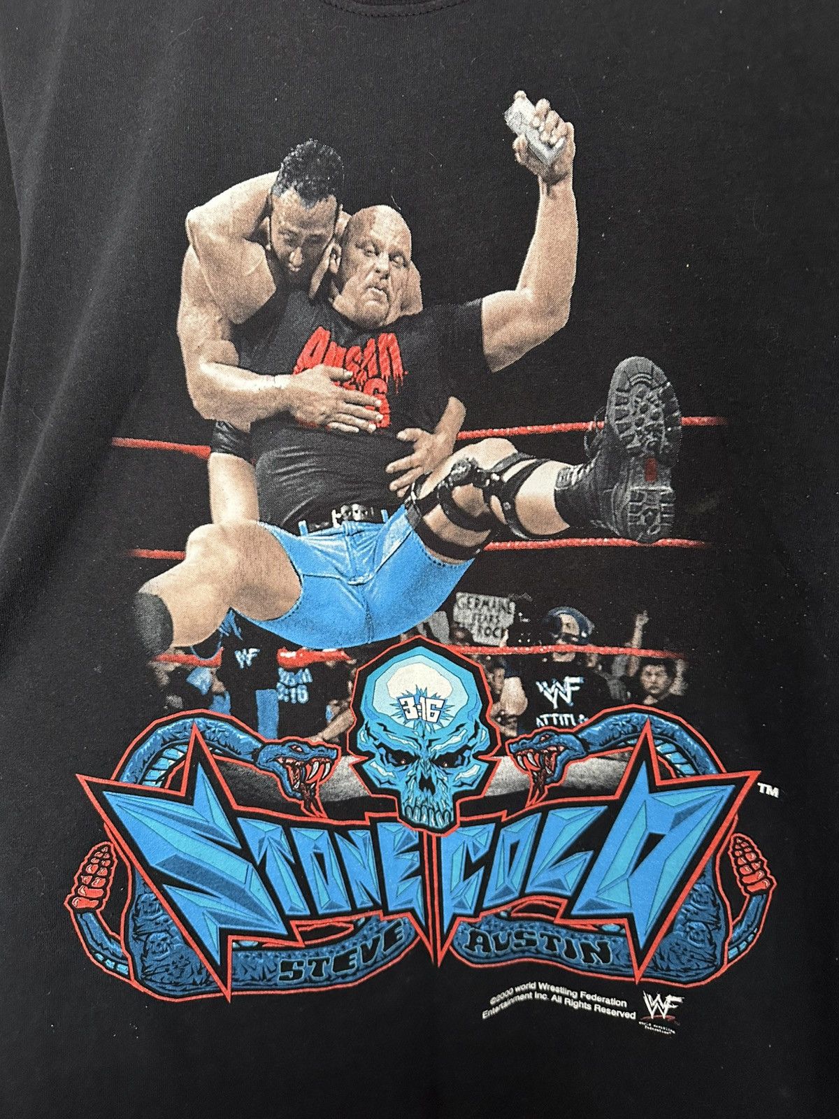 WWF 2000 Steve Austin Stone Cold WWF Vintage T-Shirt Tee Size US M / EU 48-50 / 2 - 7 Thumbnail