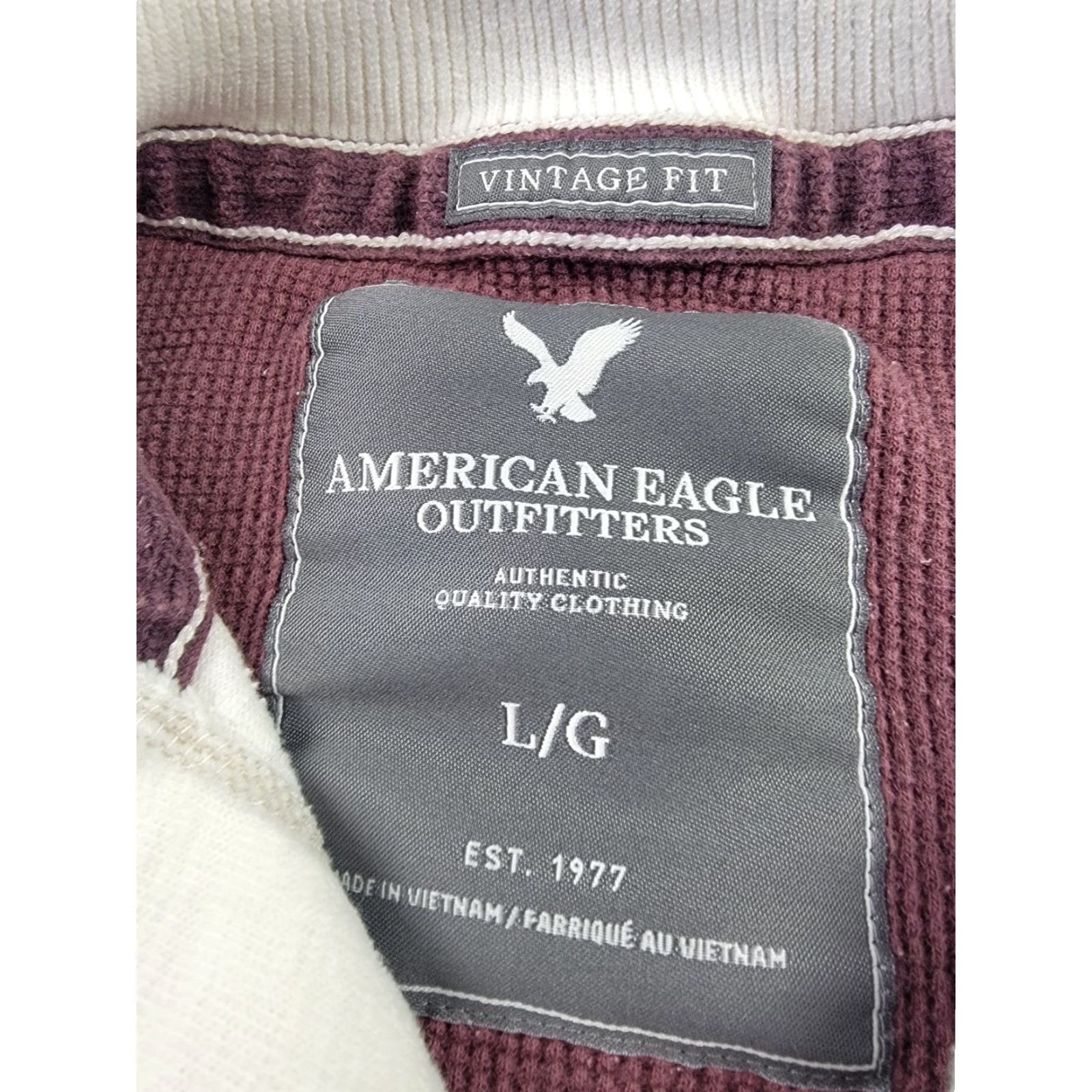 American Eagle Outfitters VINTAGE American Eagle Outfitters Shirt Mens Large Ivory Long Sleeve Solid Cotton Pocket Logo 100% Cotton Size US L / EU 52-54 / 3 - 3 Thumbnail