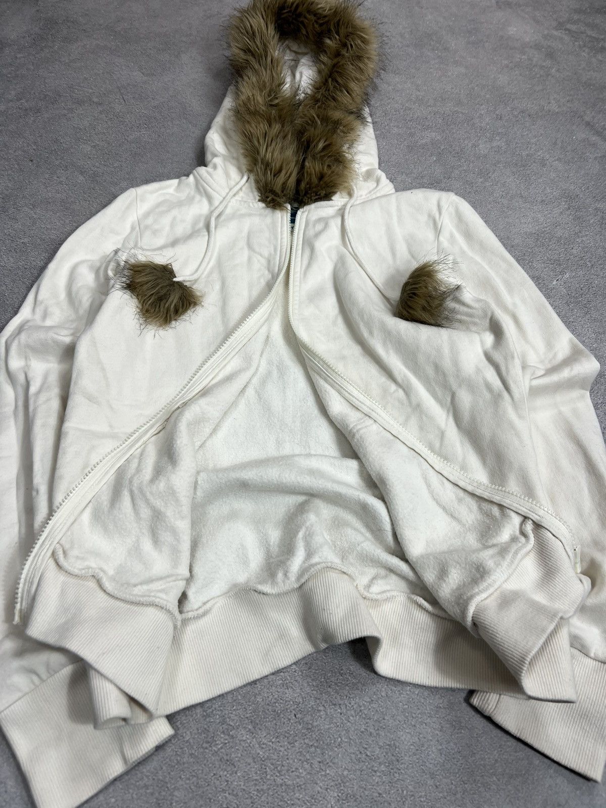 Yohji Yamamoto VTG Japanese Rick Owens Style Fur Mohair White Jacket 90s Size US M / EU 48-50 / 2 - 4 Thumbnail