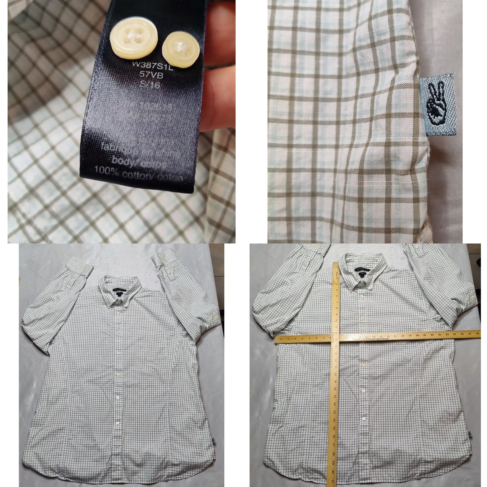 John Varvatos JOHN VARVATOS LUXE Men Button-Up Shirt 2XL Brown Check Long Sleeve Casual Travel Size US XXL / EU 58 / 5 - 8 Thumbnail