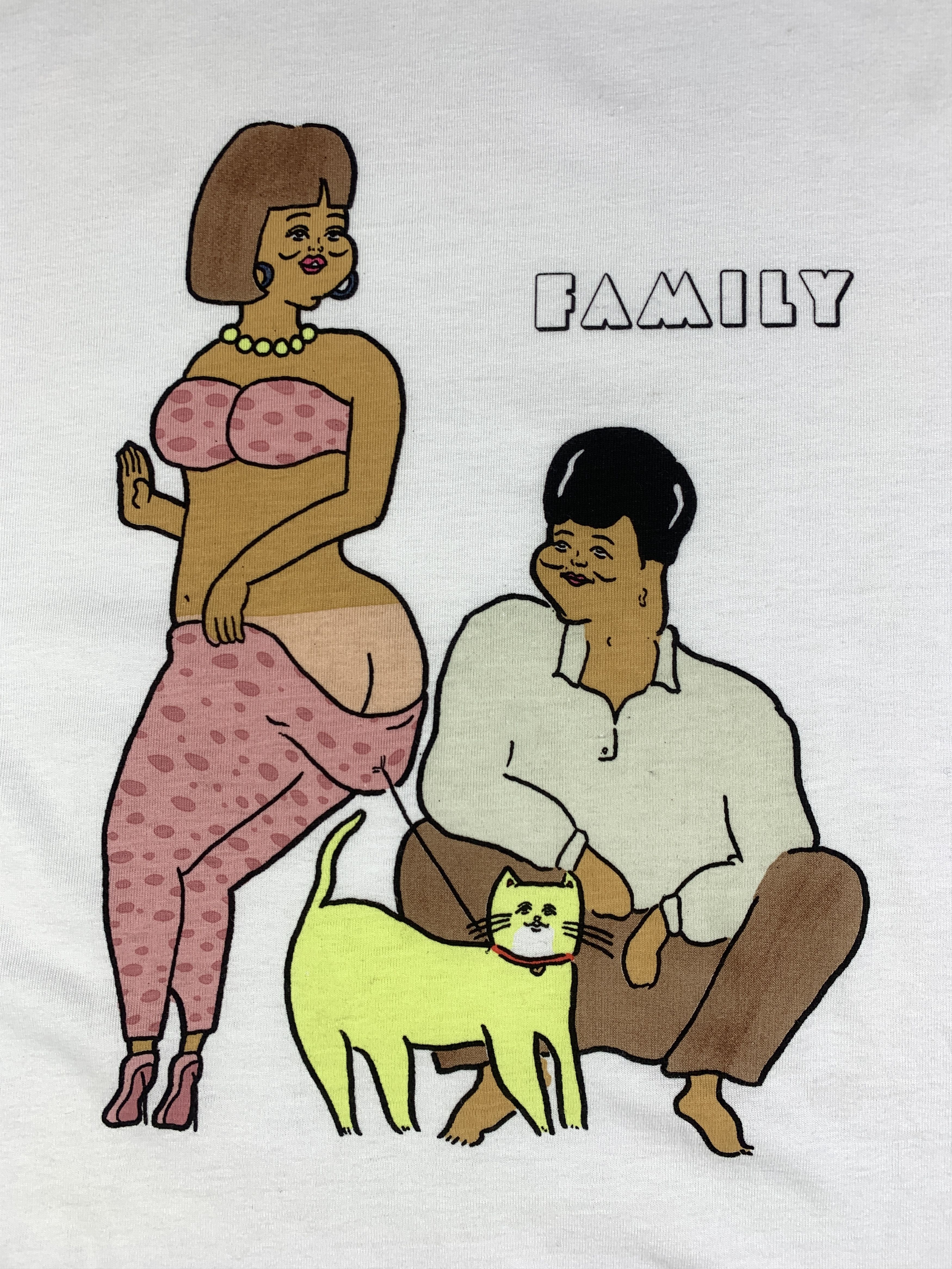 Japanese Brand Amuse White Family Parody Art Tee (M) Size US M / EU 48-50 / 2 - 2 Thumbnail