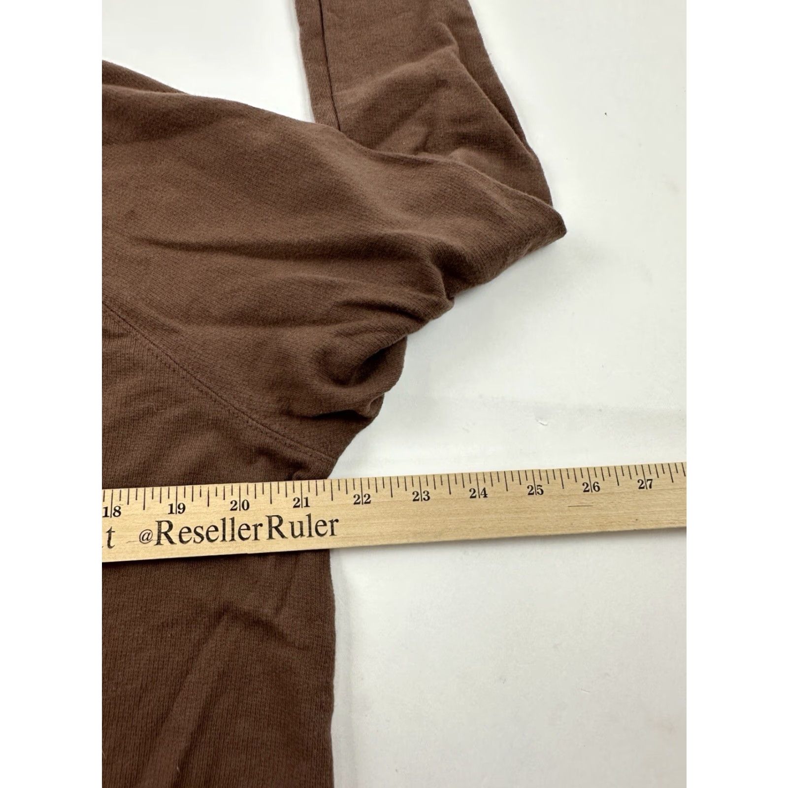 James Perse James Perse Dress Womens 1 Brown Long Sleeve Midi French Terry Raw Hem Bodycon Size XS / US 0-2 / IT 36-38 - 7 Thumbnail