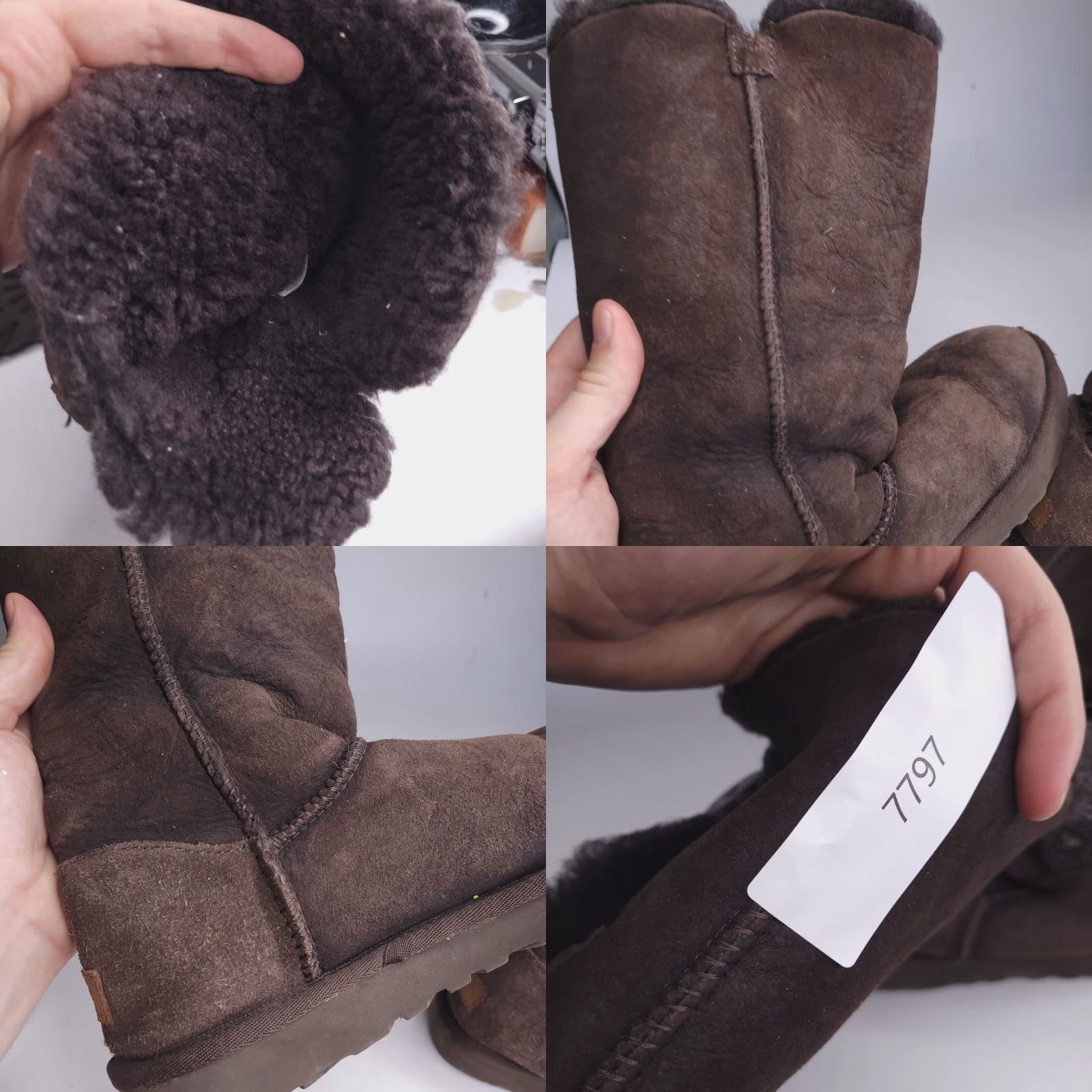 Ugg UGG Boots Womens 8 Brown Tall Wool Shearling Button Shoes Boots Womens 8 Brown Size US 8 / IT 38 - 9 Thumbnail