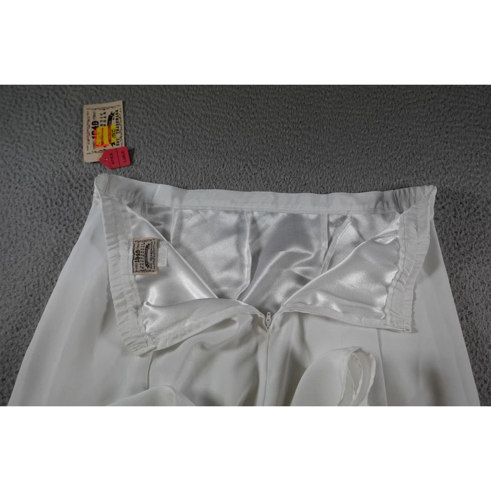 DANCER Vintage Western Skirt Womens Large White Long Flare Cowgirl Rodeo Dance Show Size 36" / US 14 / IT 50 - 7 Thumbnail