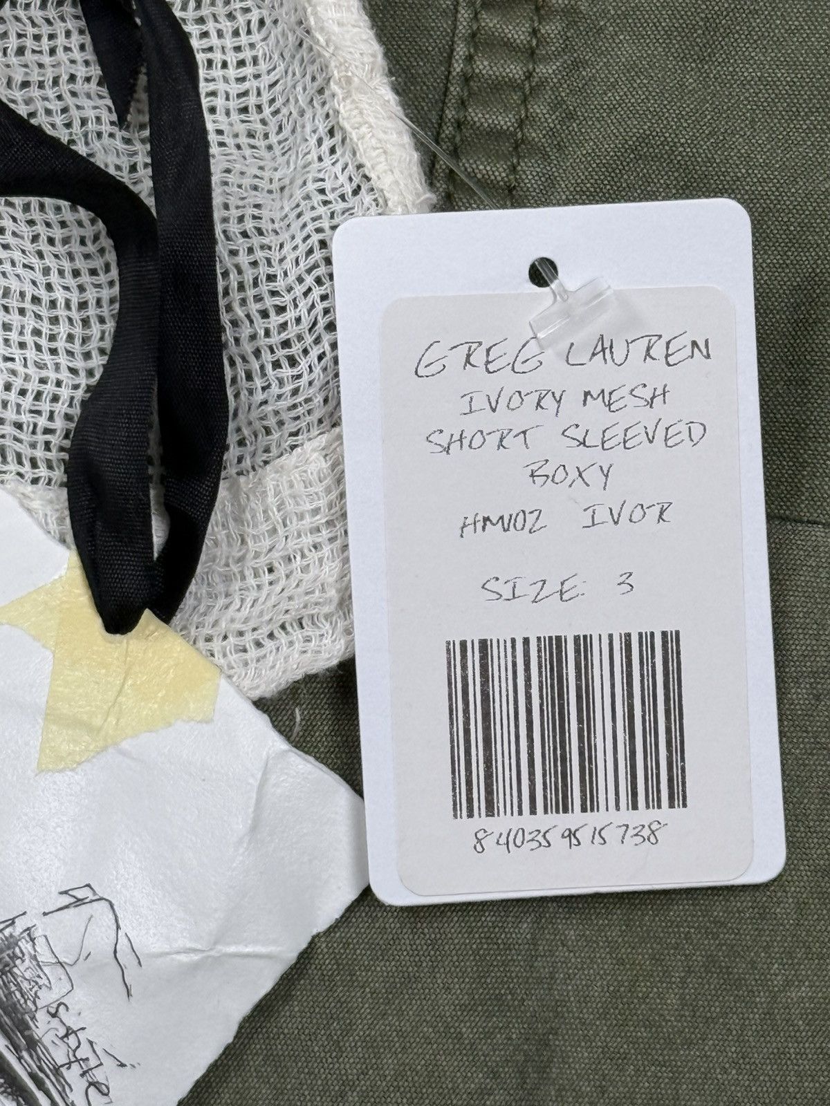 Greg Lauren Ivory Mesh Short Sleeve Shirt Size US L / EU 52-54 / 3 - 5 Thumbnail