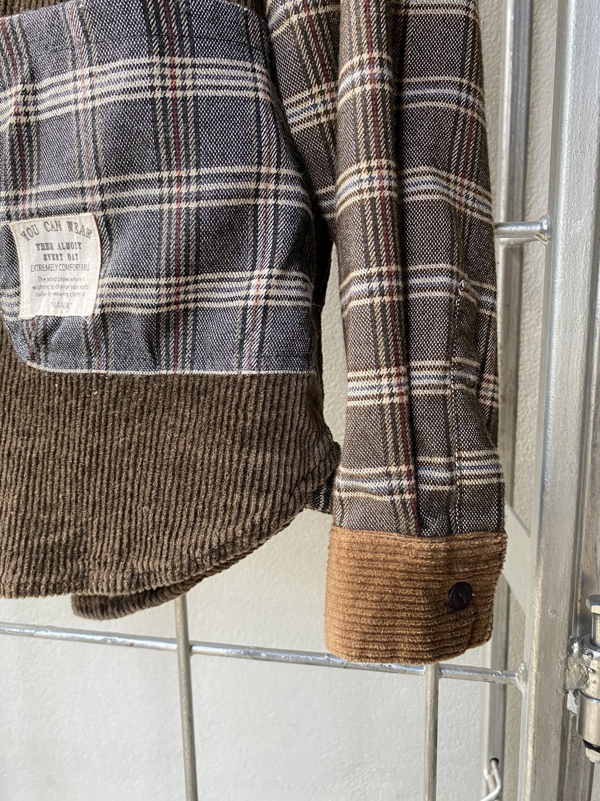 Designer × Japanese Brand Nanea Patchwork Corduroy Plaid Shirt COMFORTABLE Size M / US 6-8 / IT 42-44 - 11 Thumbnail