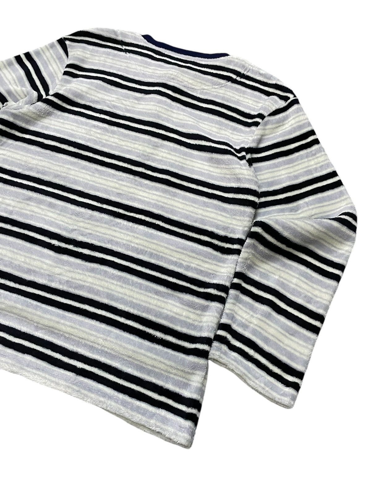 Issey Miyake × Masaki Matsushima Masaki Matsushima Border Stripe Fleece Long Sleeve Sweater Size US L / EU 52-54 / 3 - 8 Thumbnail