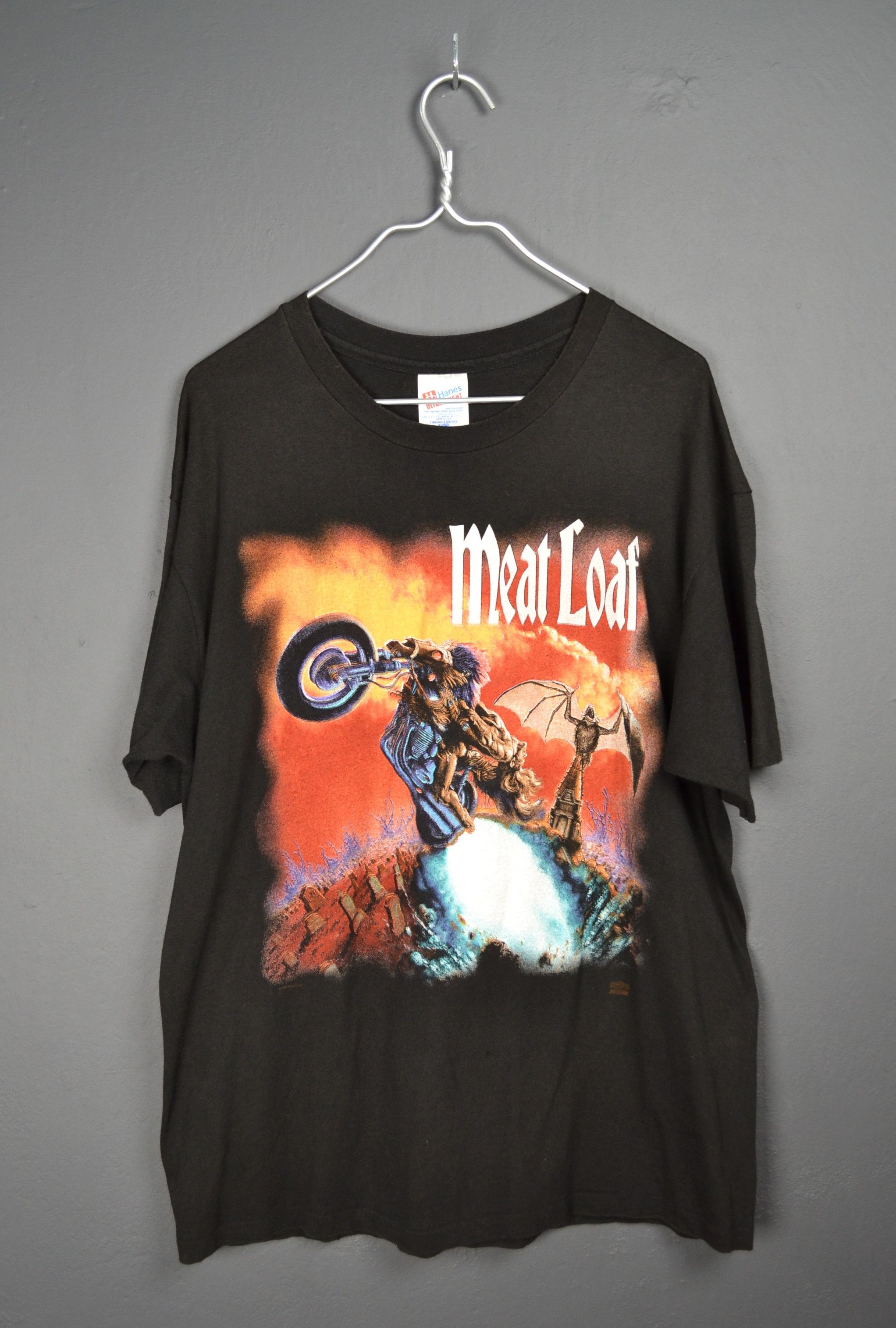 Band Tees Meat Loaf 1993 Vintage T-shirt Black Cotton XL Size US XL / EU 56 / 4 - 2 Thumbnail