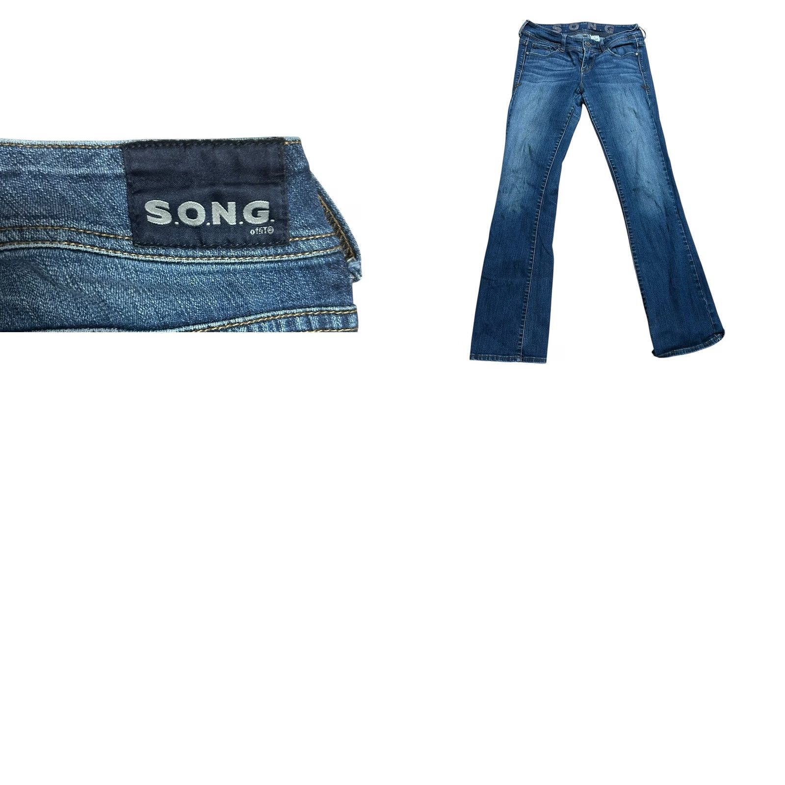 Vintage S.O.N.G Of Lil Women’s Jean Pants Straight Leg Size 7 Blue Denim 32 Inseam Womens Jeans Mid Rise 5-Pocket Design Size 28" / US 6 / IT 42 - 10 Thumbnail