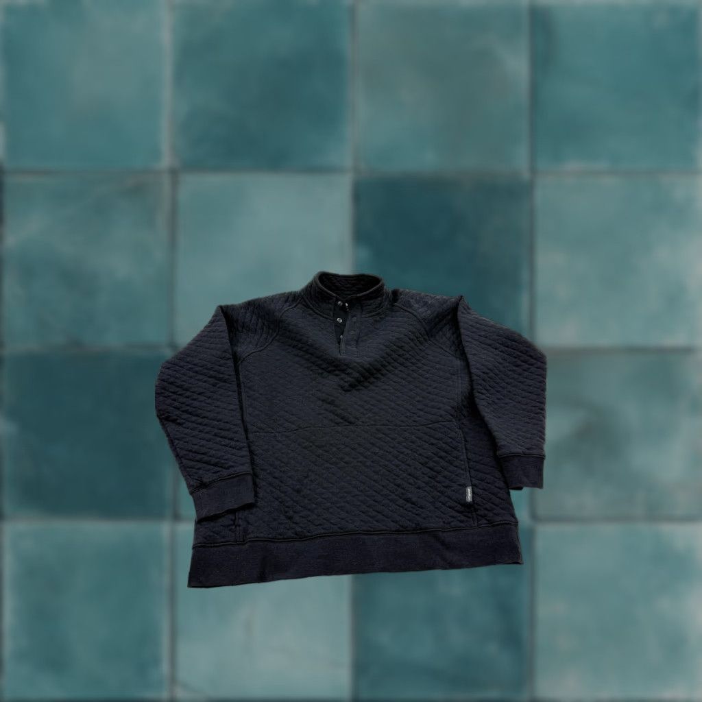 Eddie Bauer Eddie Bauer Sweatshirt Mens Large Quilted Snap Mock Neck Pockets Logo Dialed Henley Charcoal Gray Size US L / EU 52-54 / 3 - 1 Thumbnail